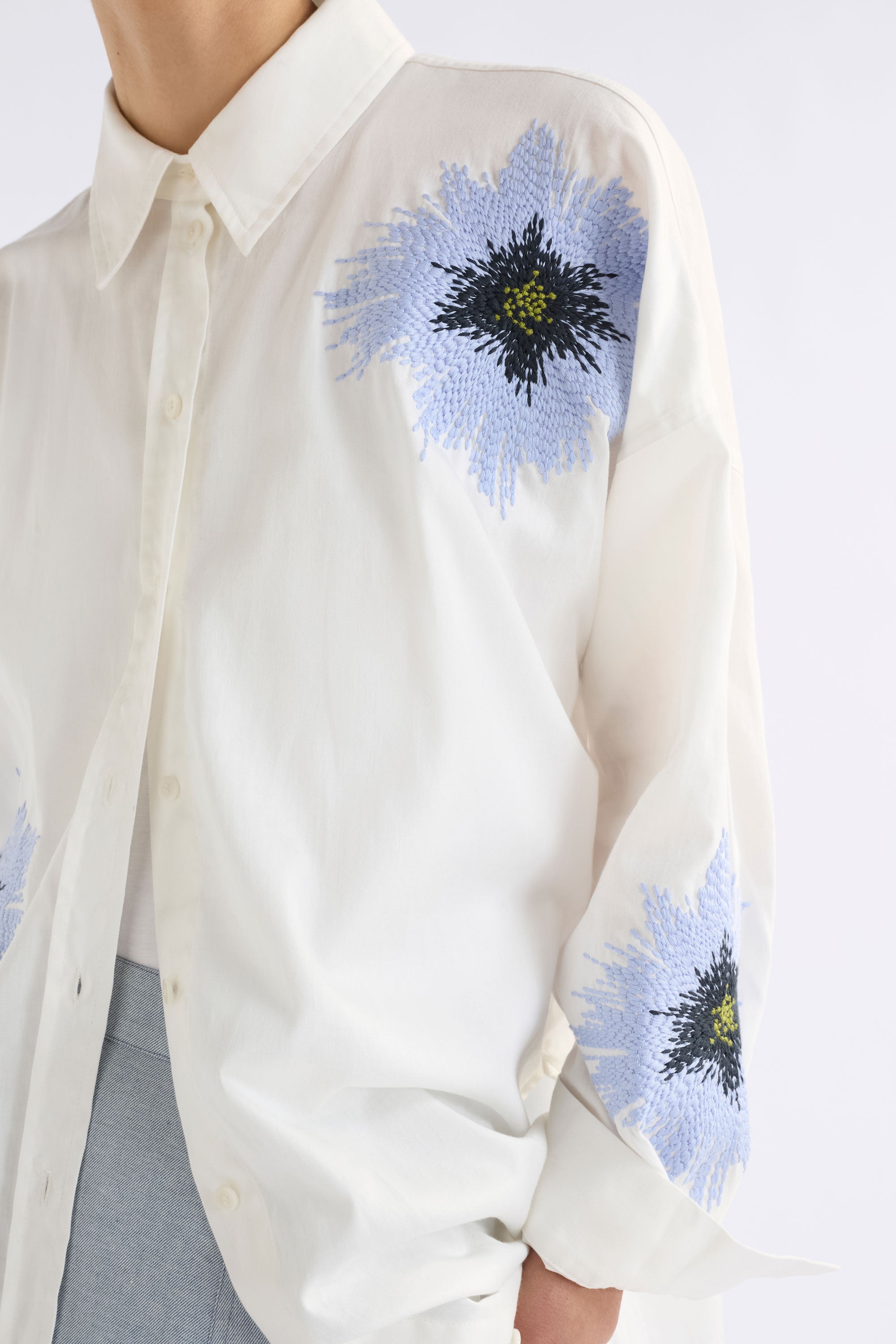 Elk Eiren Relaxed Shirt White/Lilac Blue