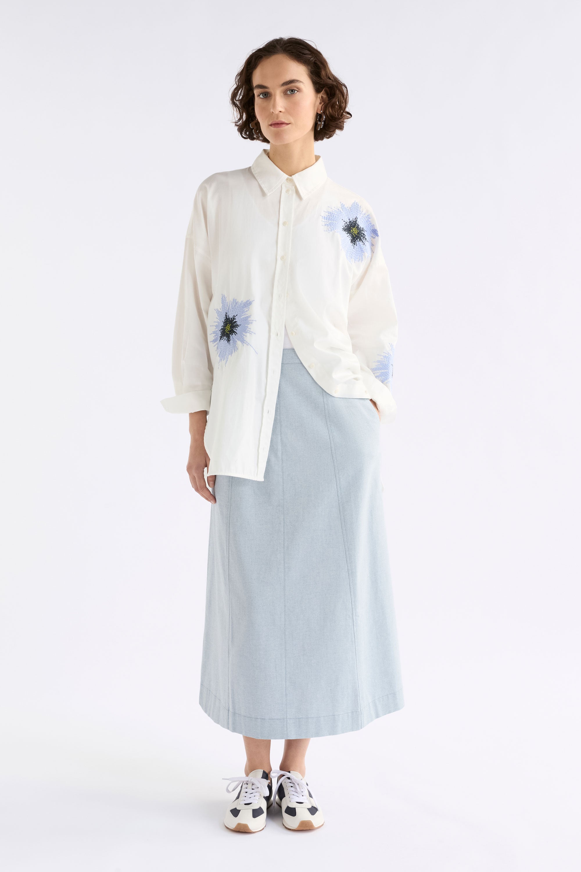 Elk Eiren Relaxed Shirt White/Lilac Blue