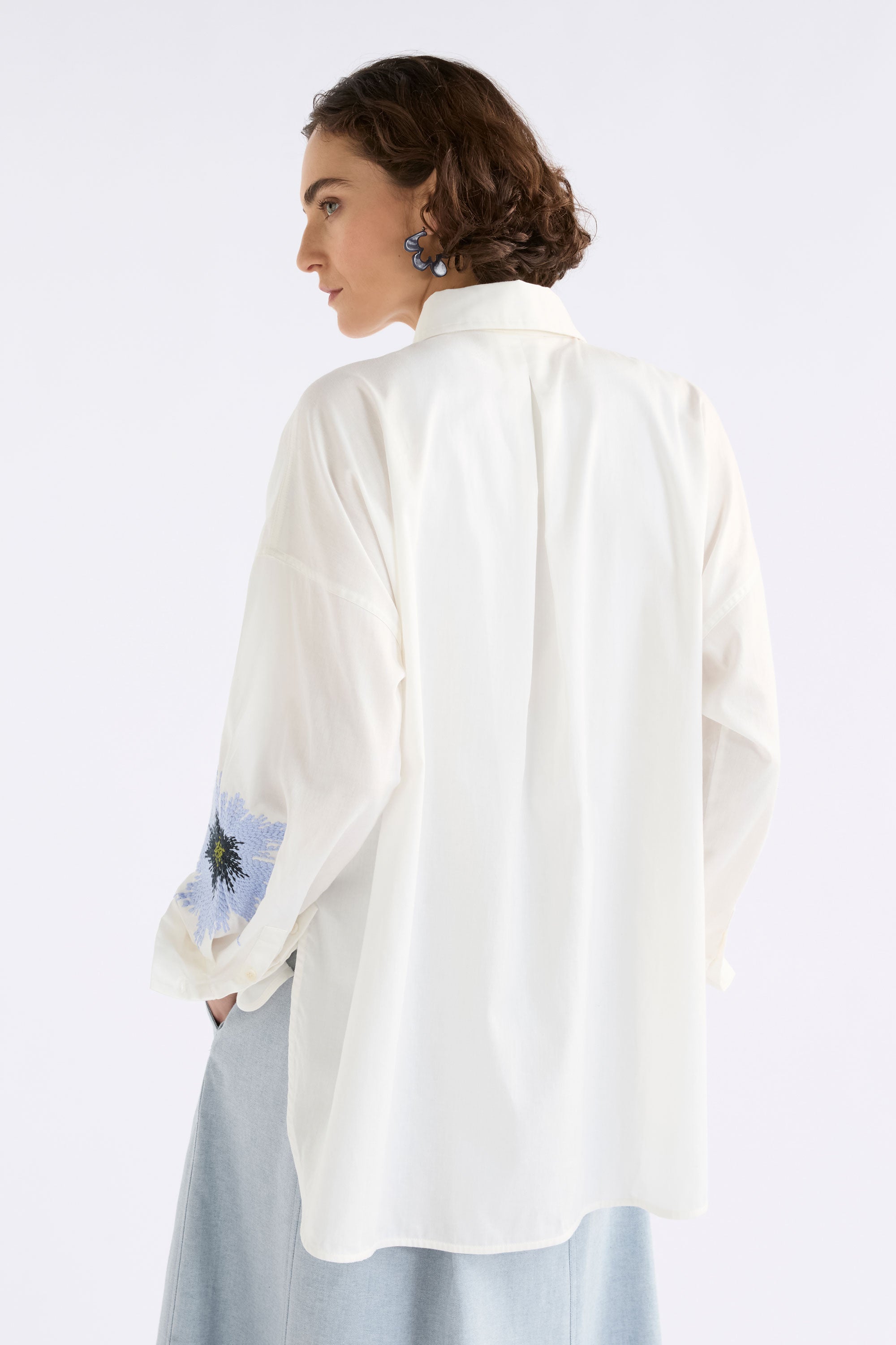 Elk Eiren Relaxed Shirt White/Lilac Blue