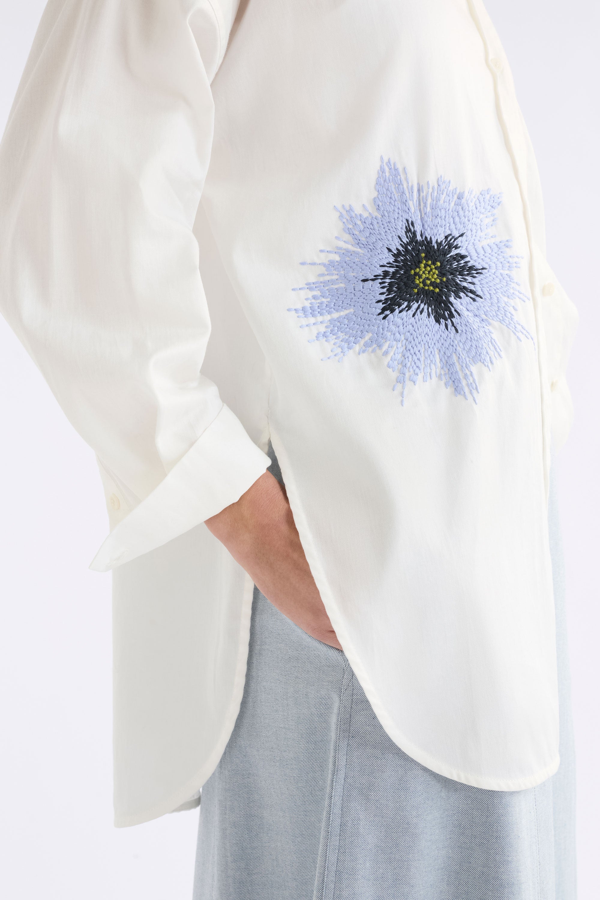 Elk Eiren Relaxed Shirt White/Lilac Blue