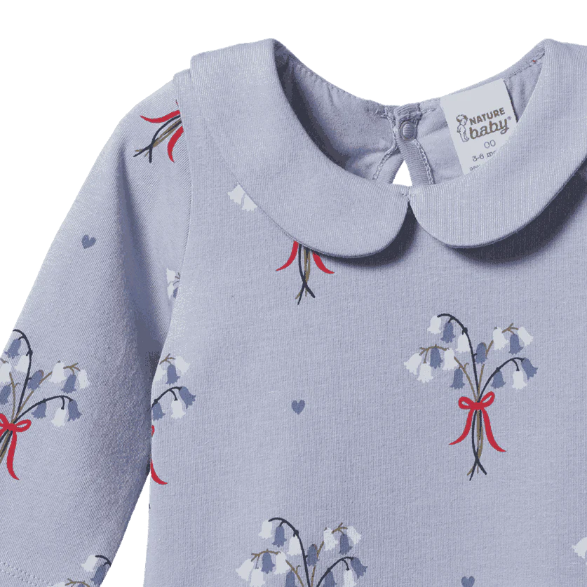 Nature Baby Agnes Bodysuit Bluebell Print