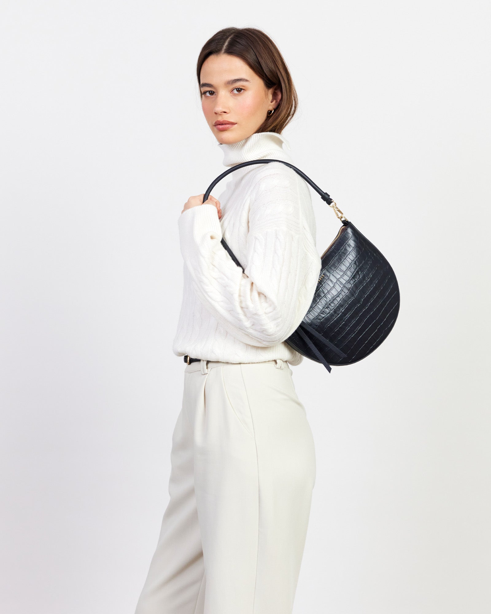 Saben Gani Shoulder Bag Black Croc