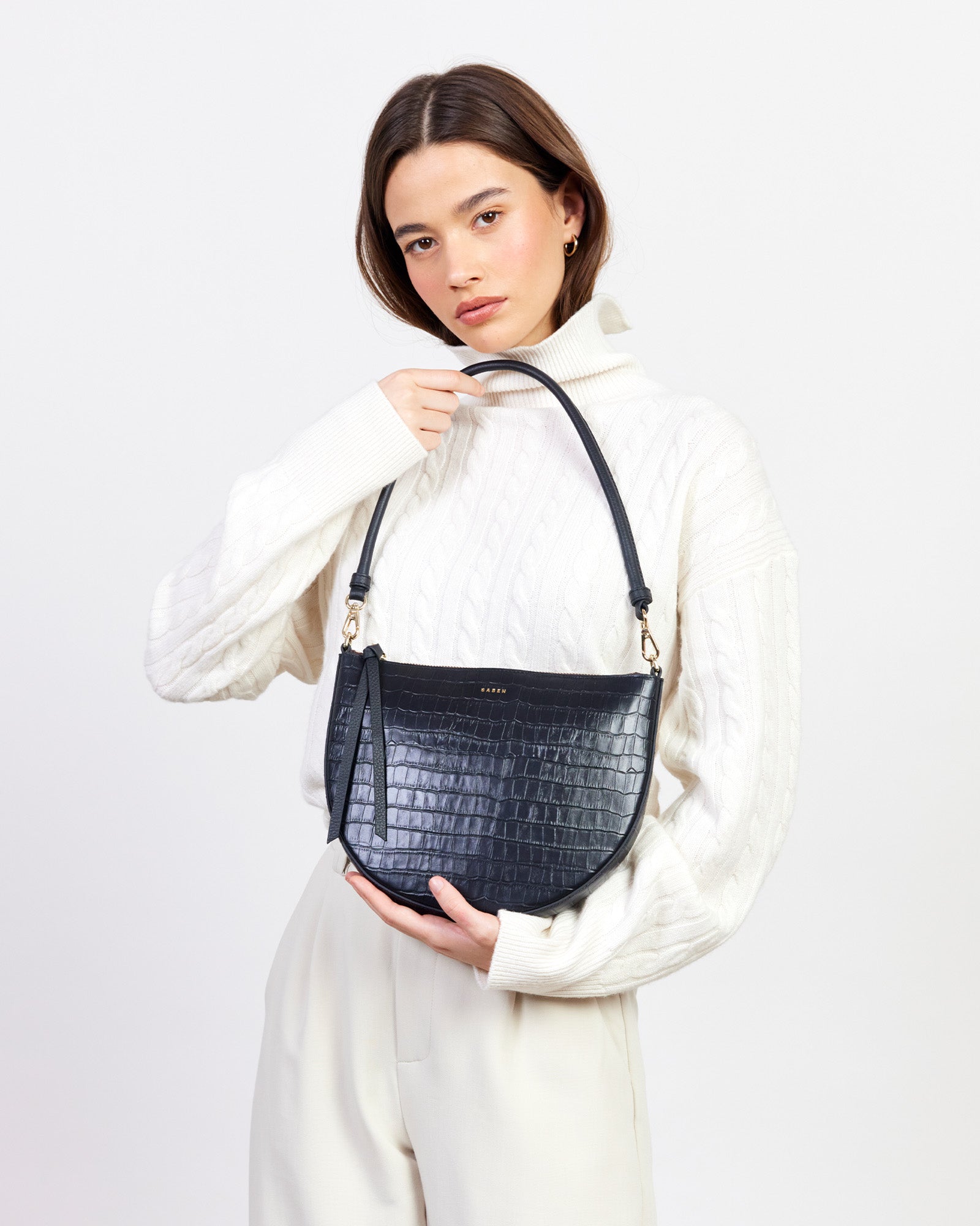 Saben Gani Shoulder Bag Black Croc