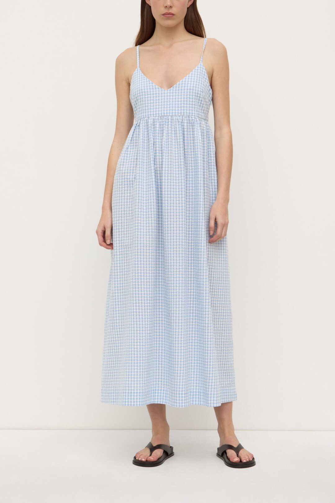 Assembly Label Ainslee Midi Dress Blue Check