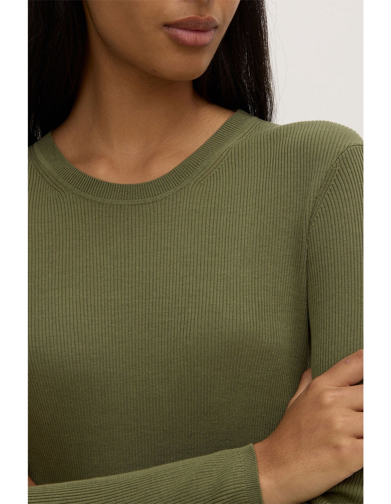 Assembly Label Amira Knit Long Sleeve Tee Tarragon