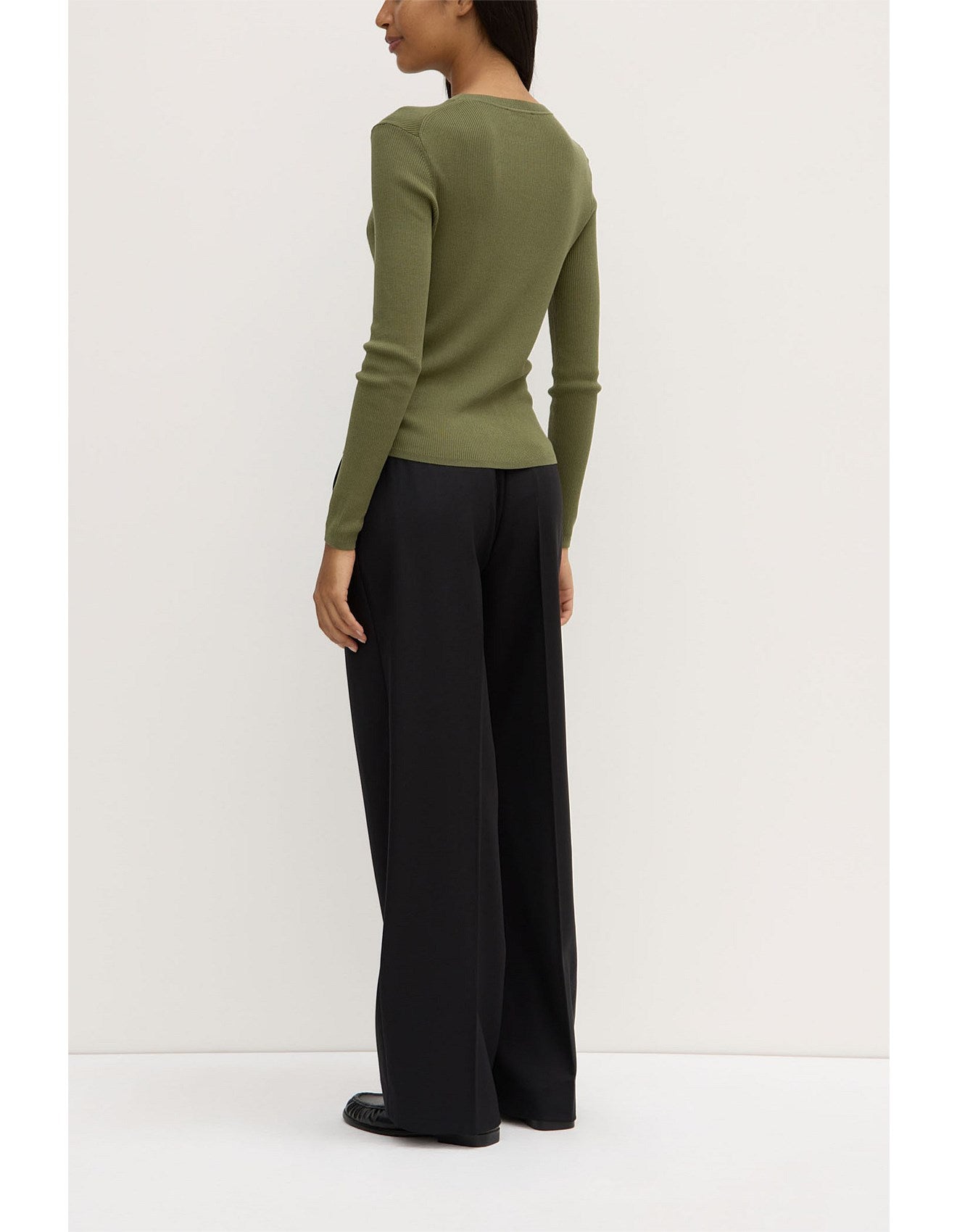 Assembly Label Amira Knit Long Sleeve Tee Tarragon