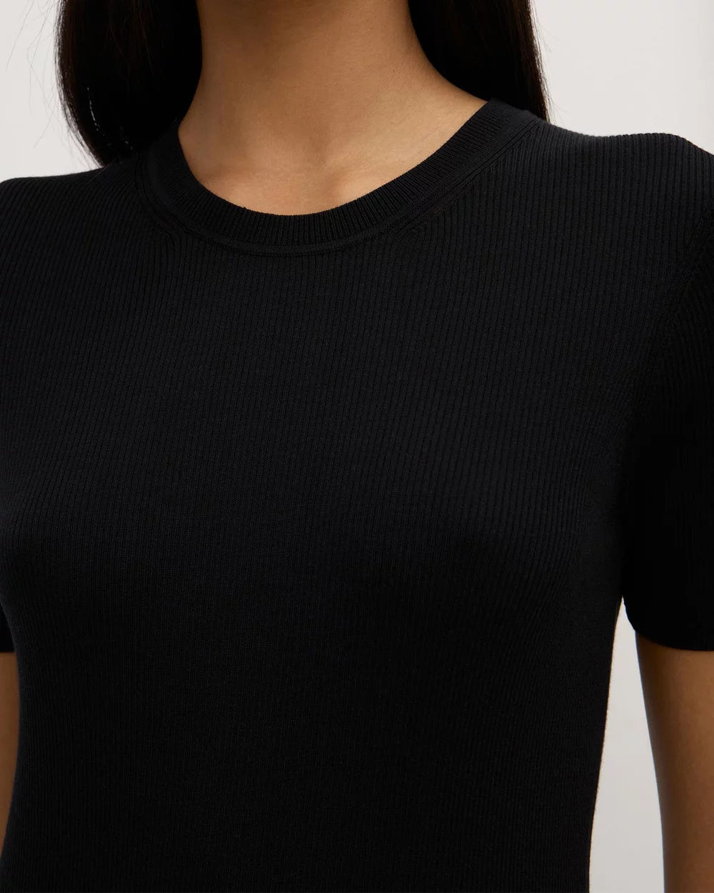 Assembly Label Amira Knit Short Sleeve Tee Black