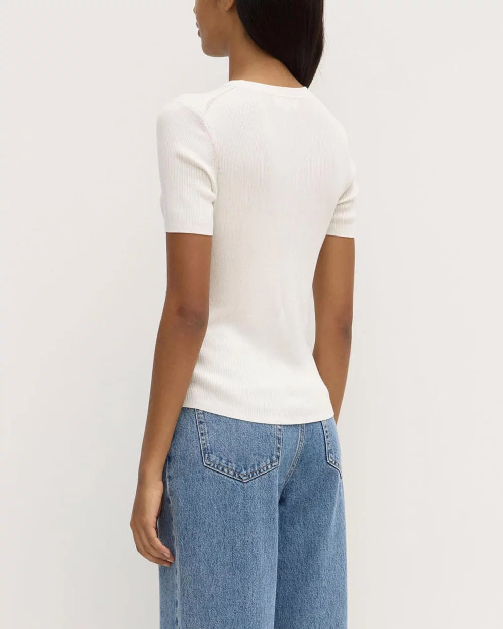 Assembly Label Amira Knit Short Sleeve Tee Antique White