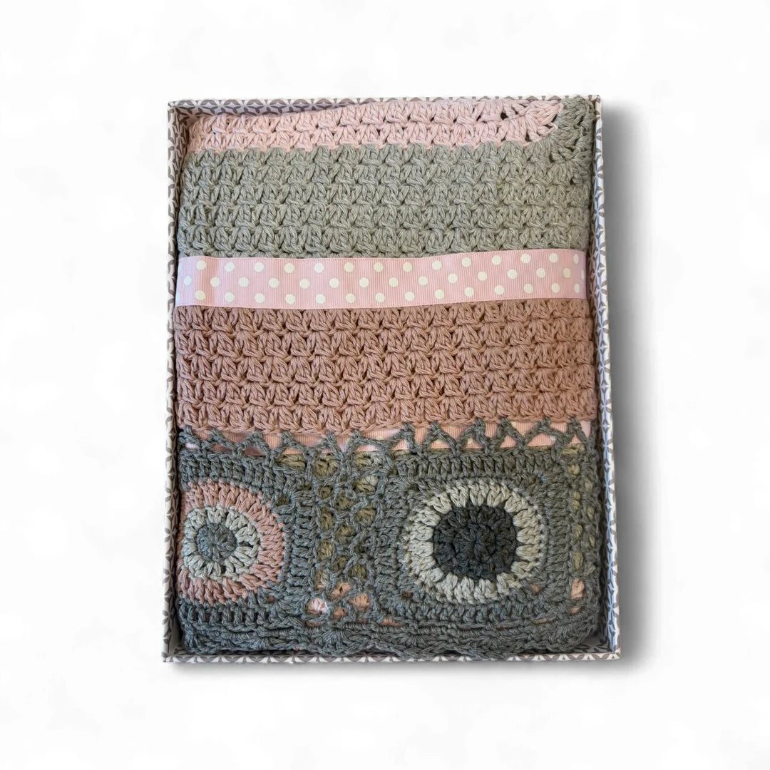 And The Little Dog Laughed Dusty Pink Hand Crochet Blanket