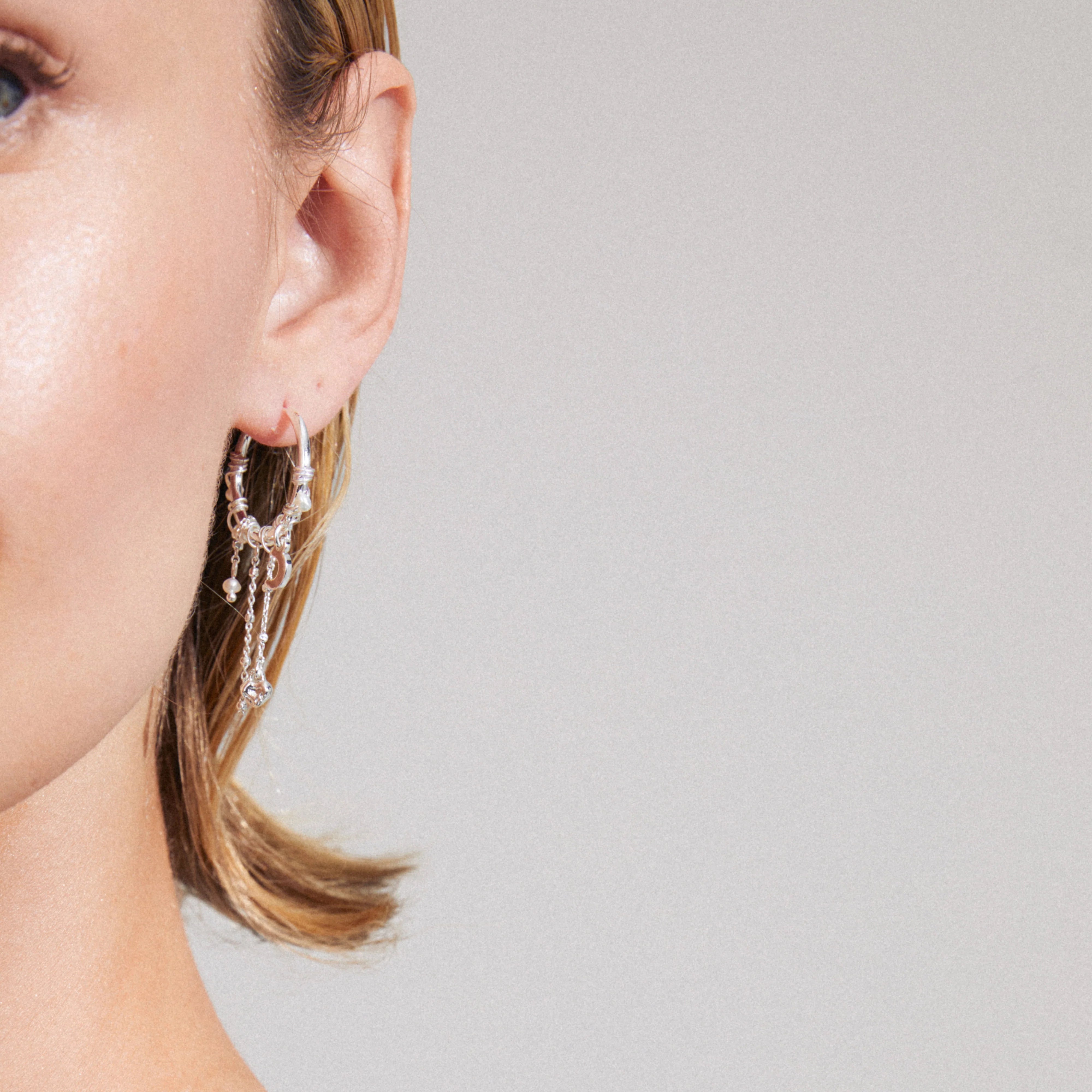 Pilgrim Arlet Hoop Recycled Earrings Silver Plated