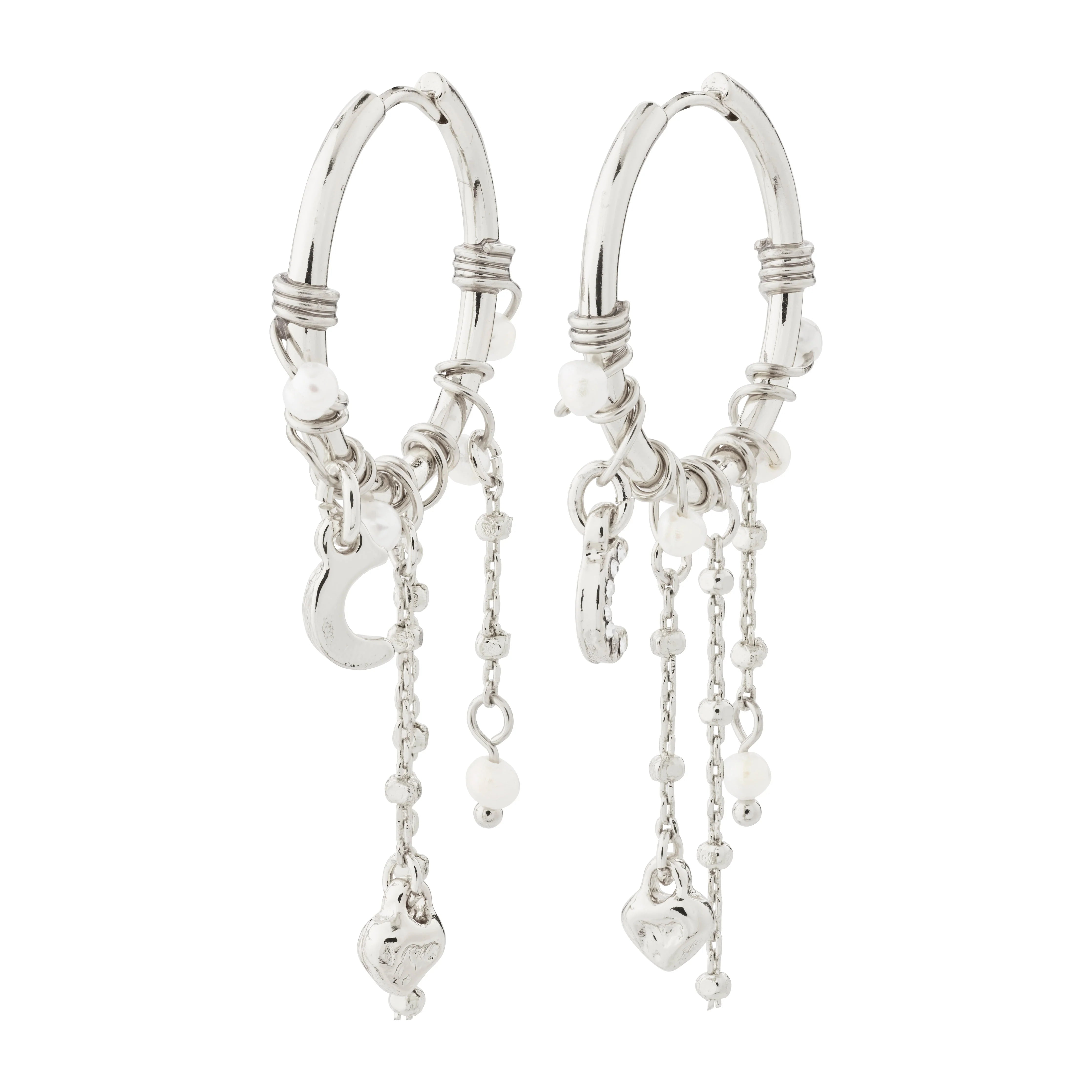 Pilgrim Arlet Hoop Recycled Earrings Silver Plated