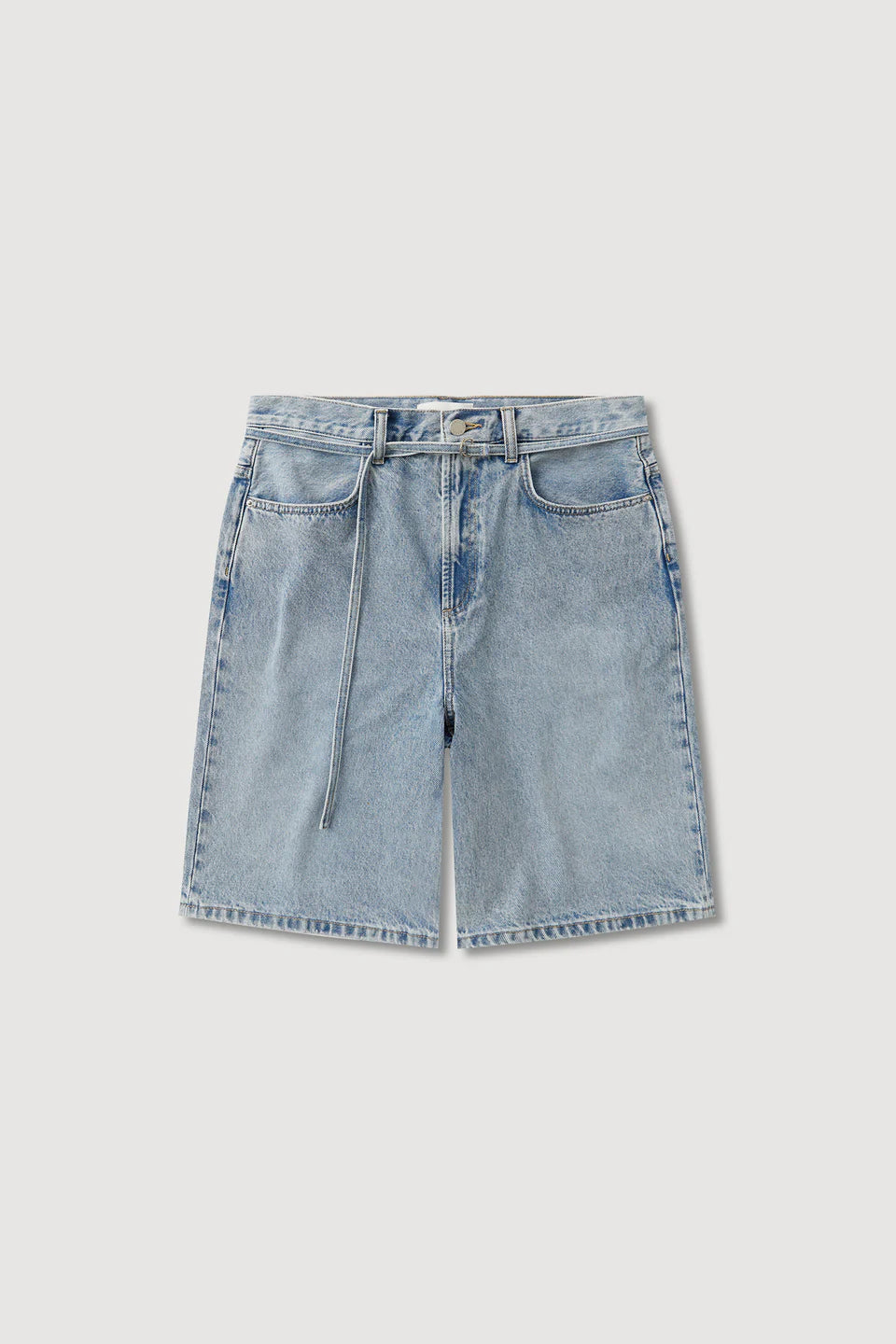 Assembly Label Loose Fit Long Denim Short Mid Stone Wash