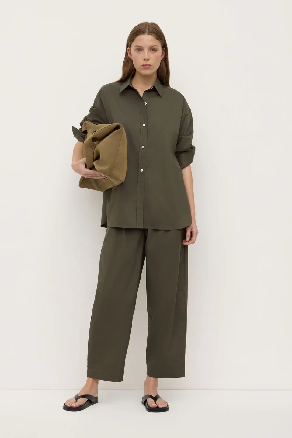 Assembly Label Marigold Poplin Long Sleeve Shirt Moss