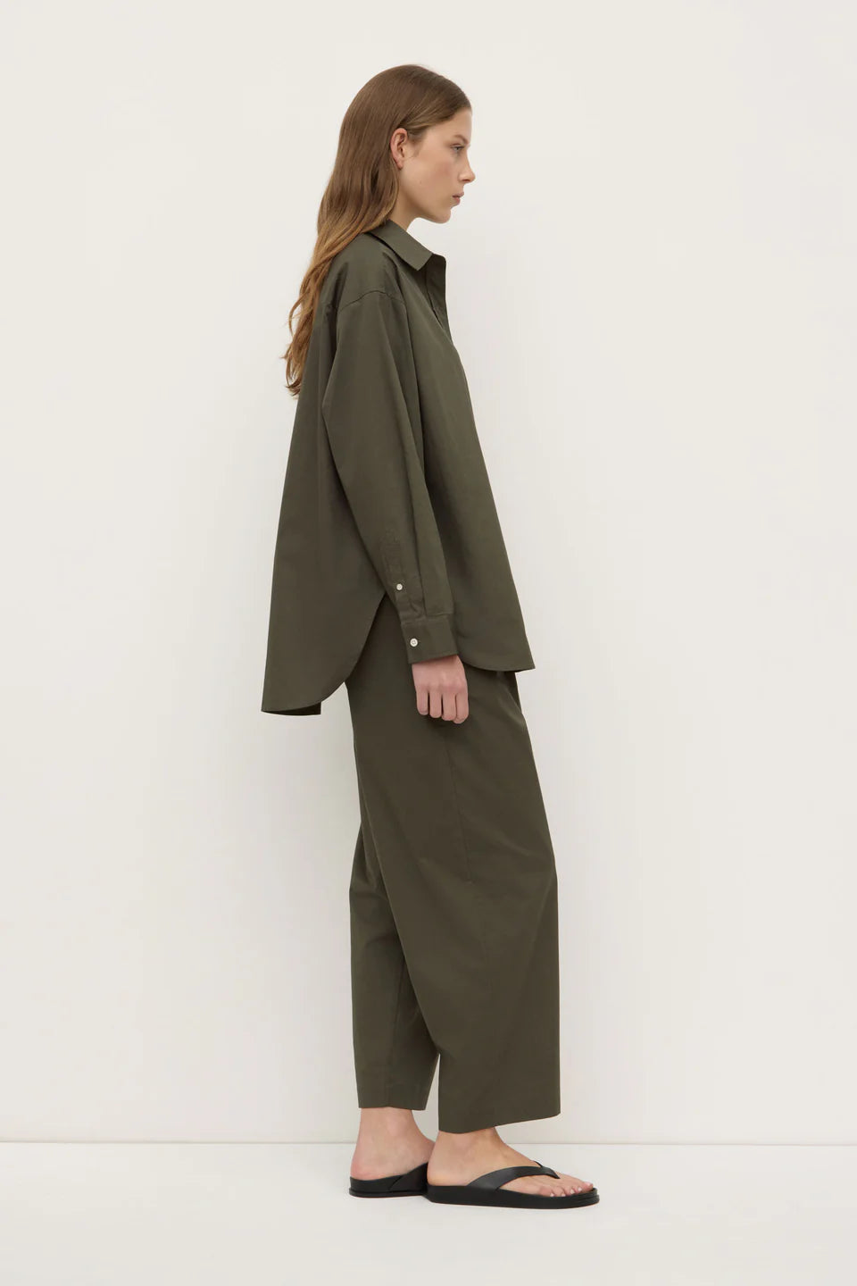 Assembly Label Marigold Poplin Long Sleeve Shirt Moss