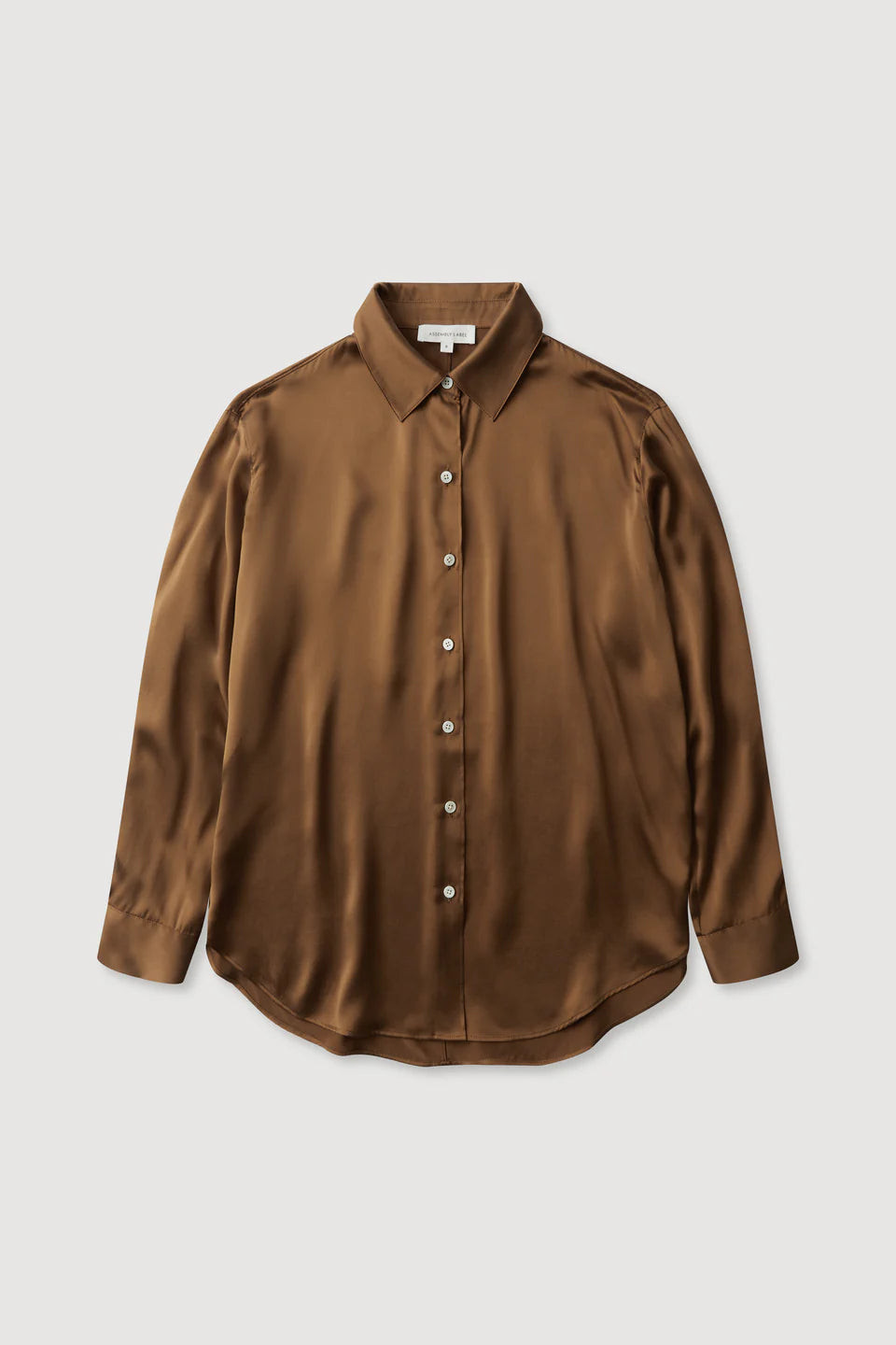 Assembly Label Pippa Silk Long Sleeve Shirt - Bronze