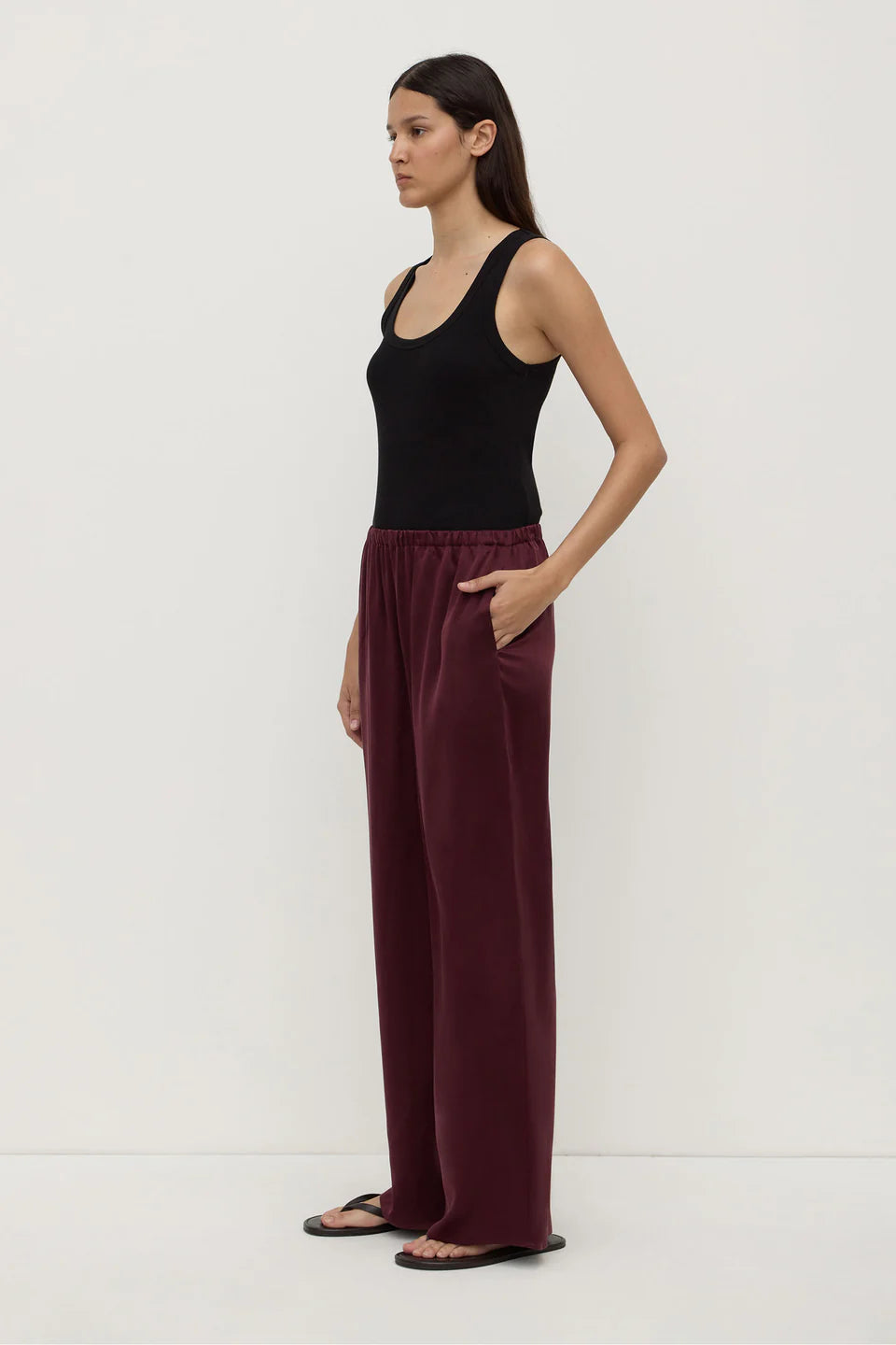 Assembly Label Pippa Silk Pant Merlot