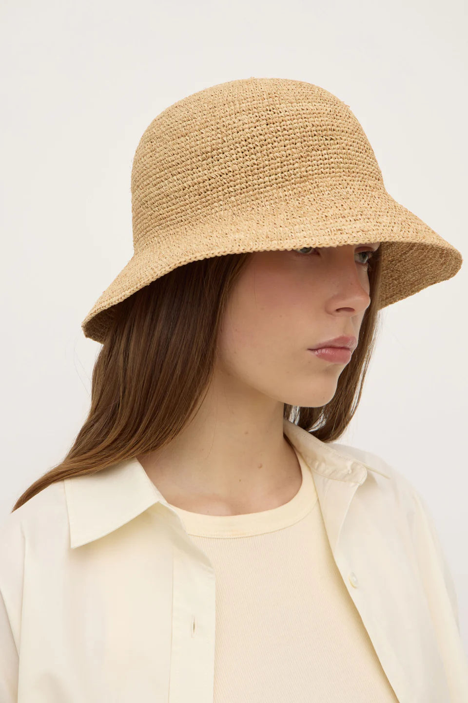 Assembly Label Raffia Bucket Hat Natural