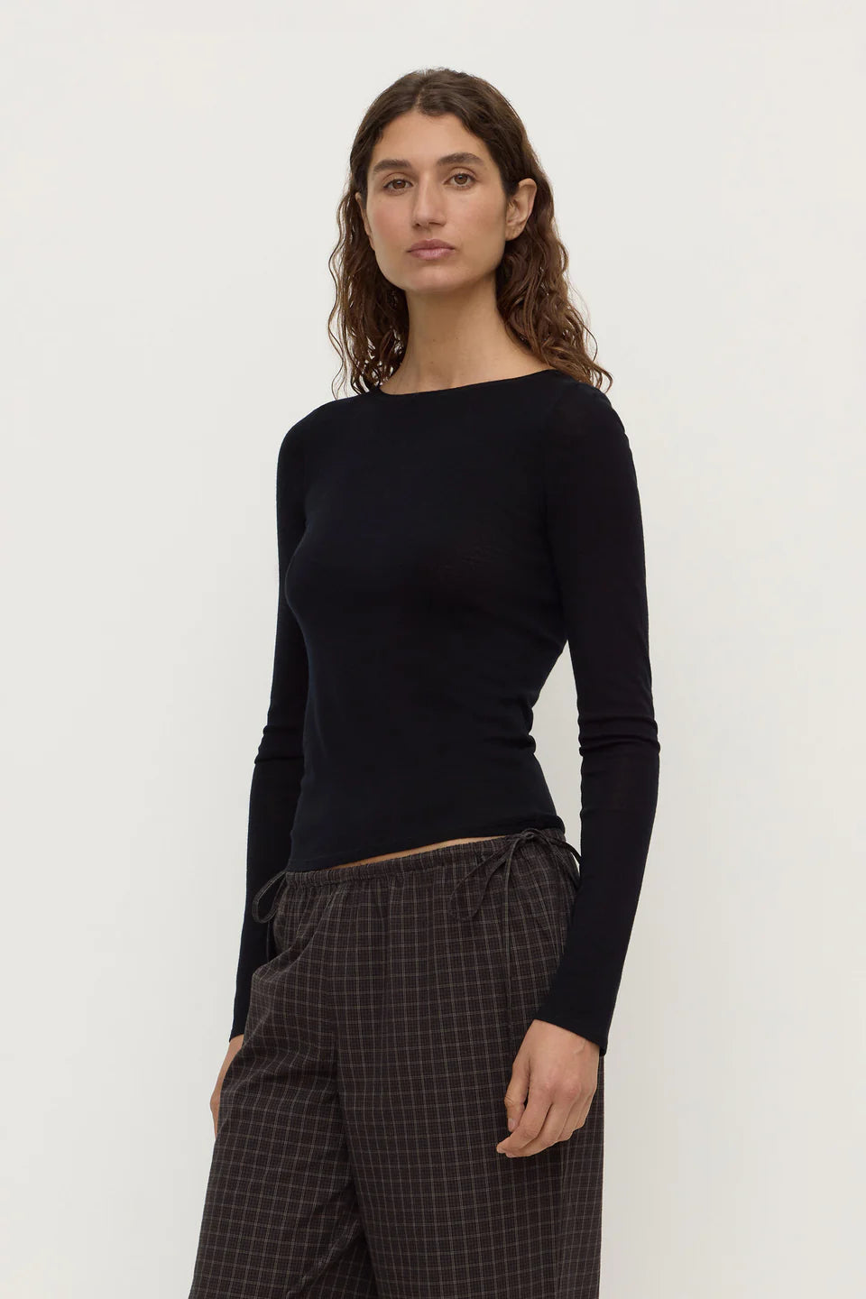 Assembly Label Tatiana Wool Long Sleeve Top Black
