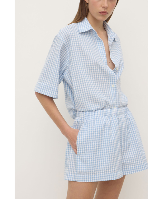 Assembly Label Ainslee Short Sleeve Shirt Blue Check