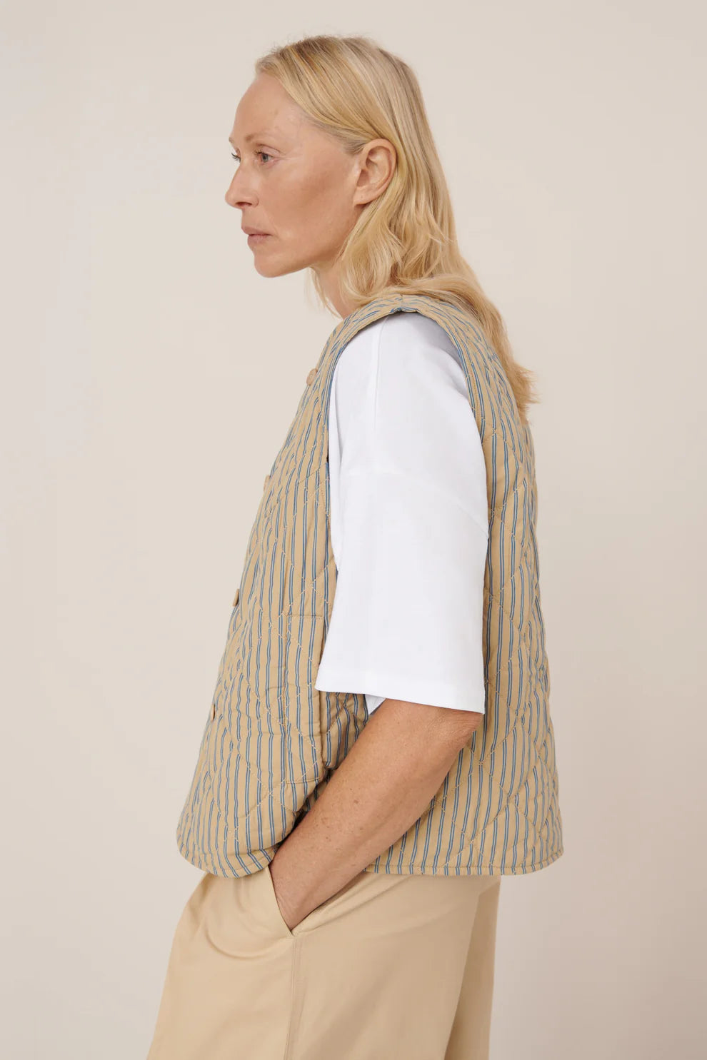 Kowtow Axis Vest Double Pinstripe