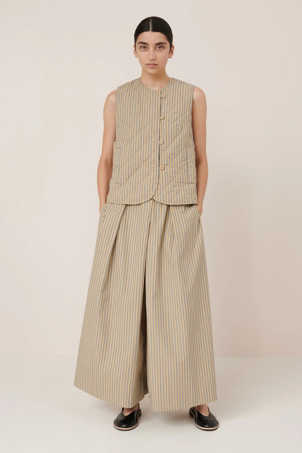 Kowtow Axis Vest Double Pinstripe