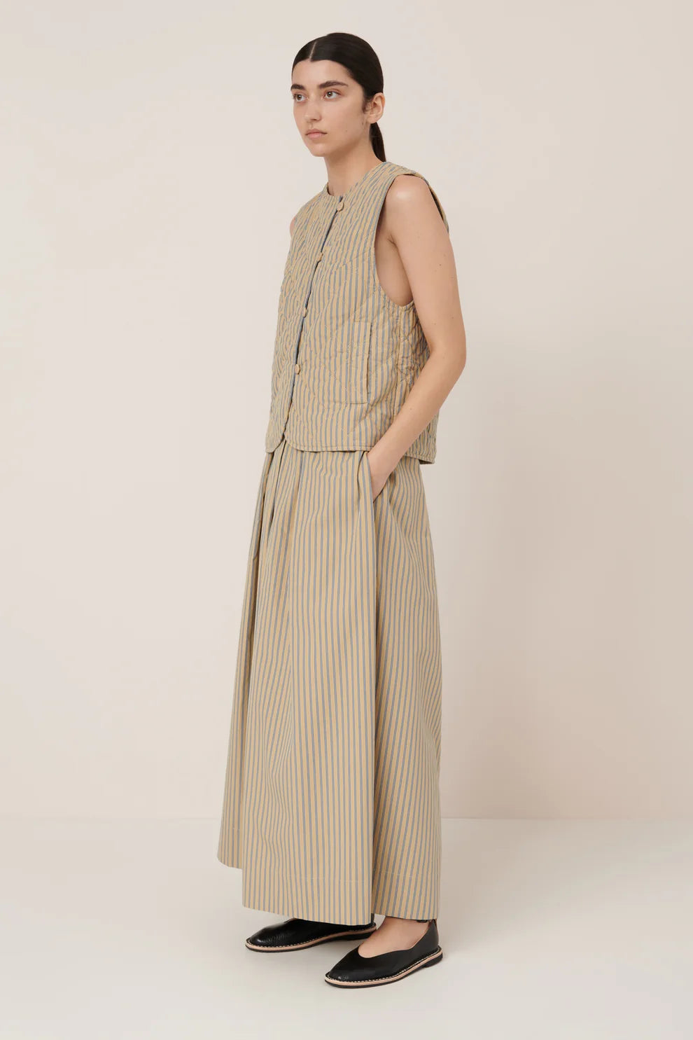 Kowtow Axis Vest Double Pinstripe