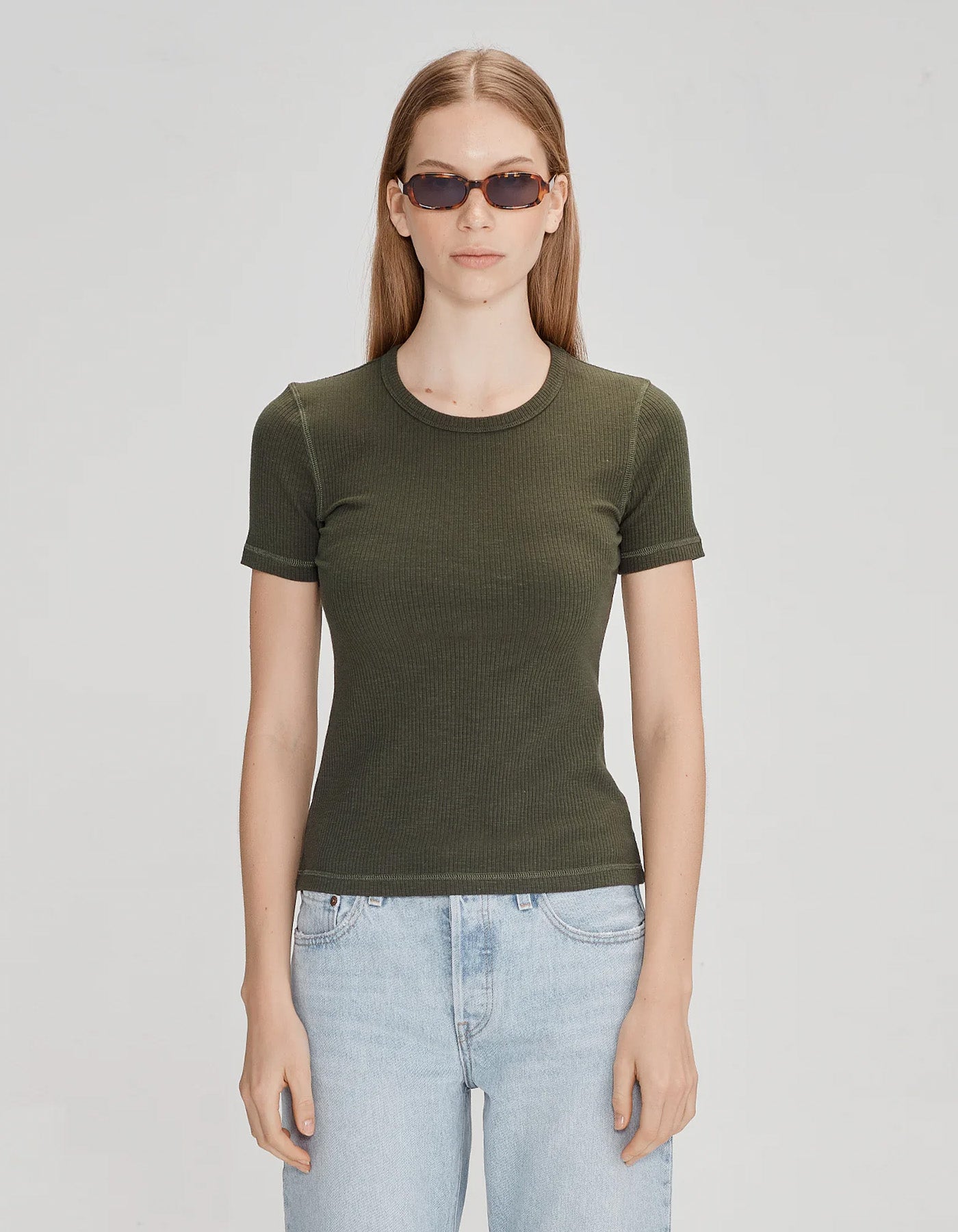 Commoners Base Rib Tee Short Sleeve Khaki