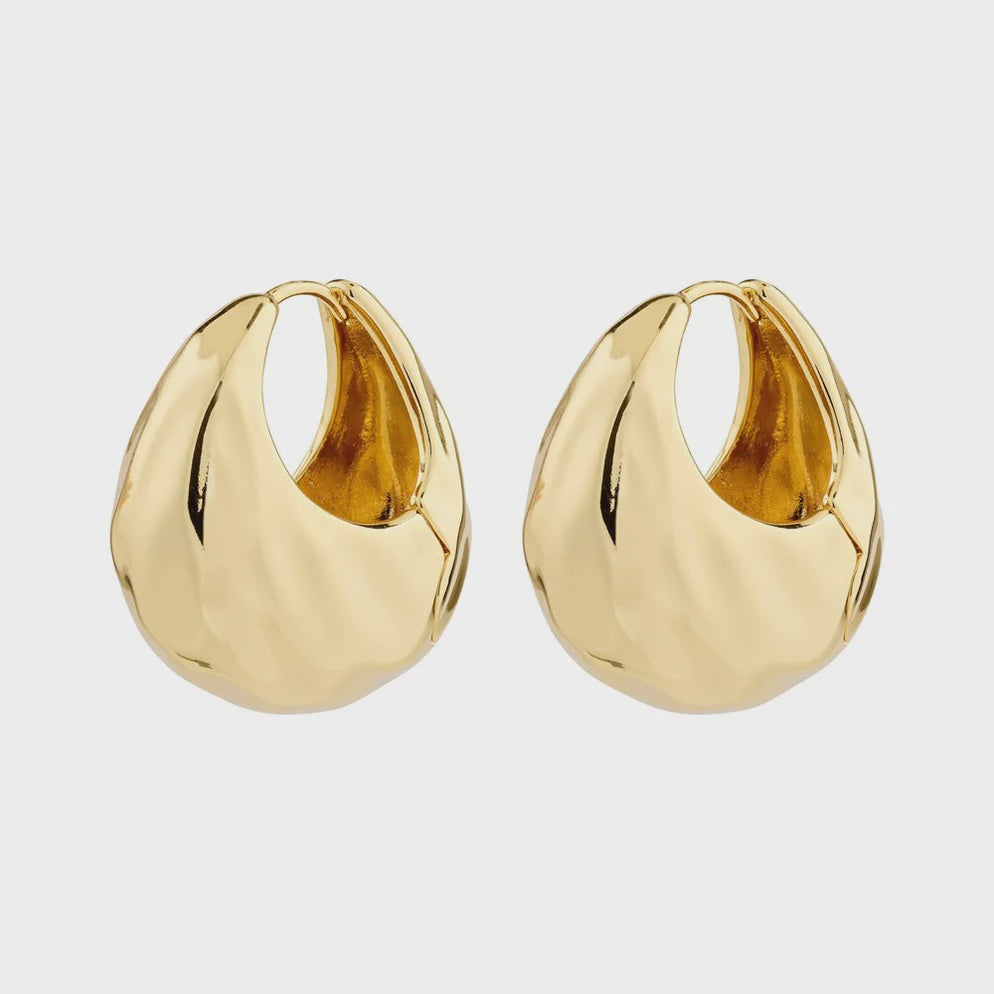 Pilgrim Believe Recycled Chunky Hoop Earrings Gold Plated