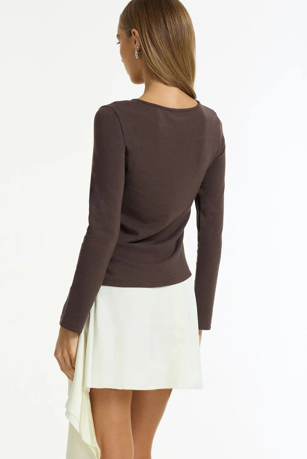 Blak In Motion Long Sleeve Twist Top Brown