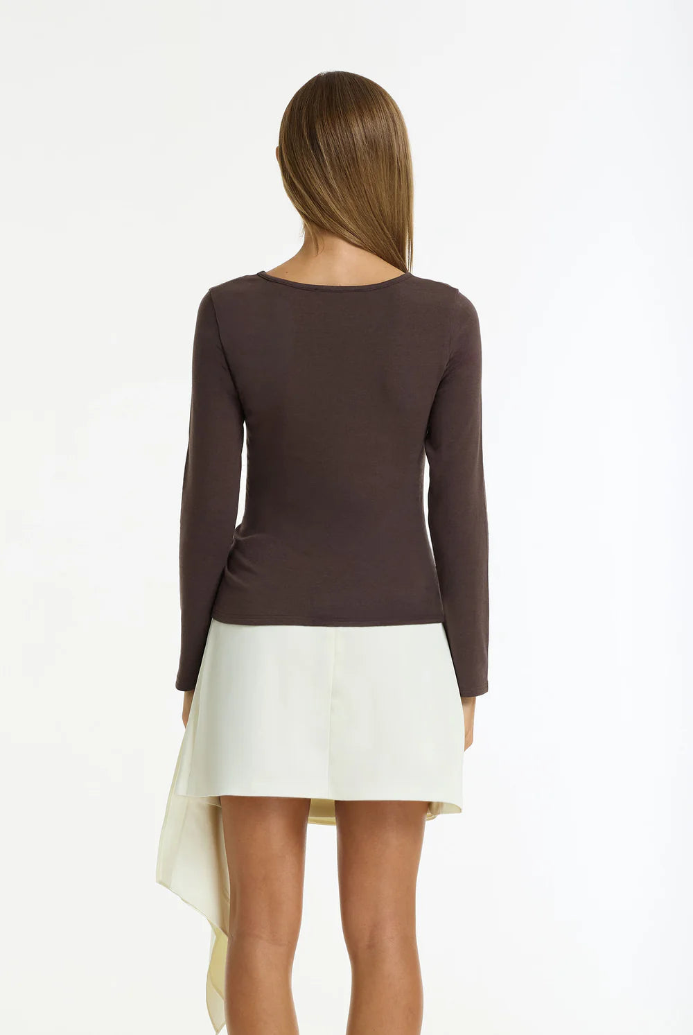 Blak In Motion Long Sleeve Twist Top Brown