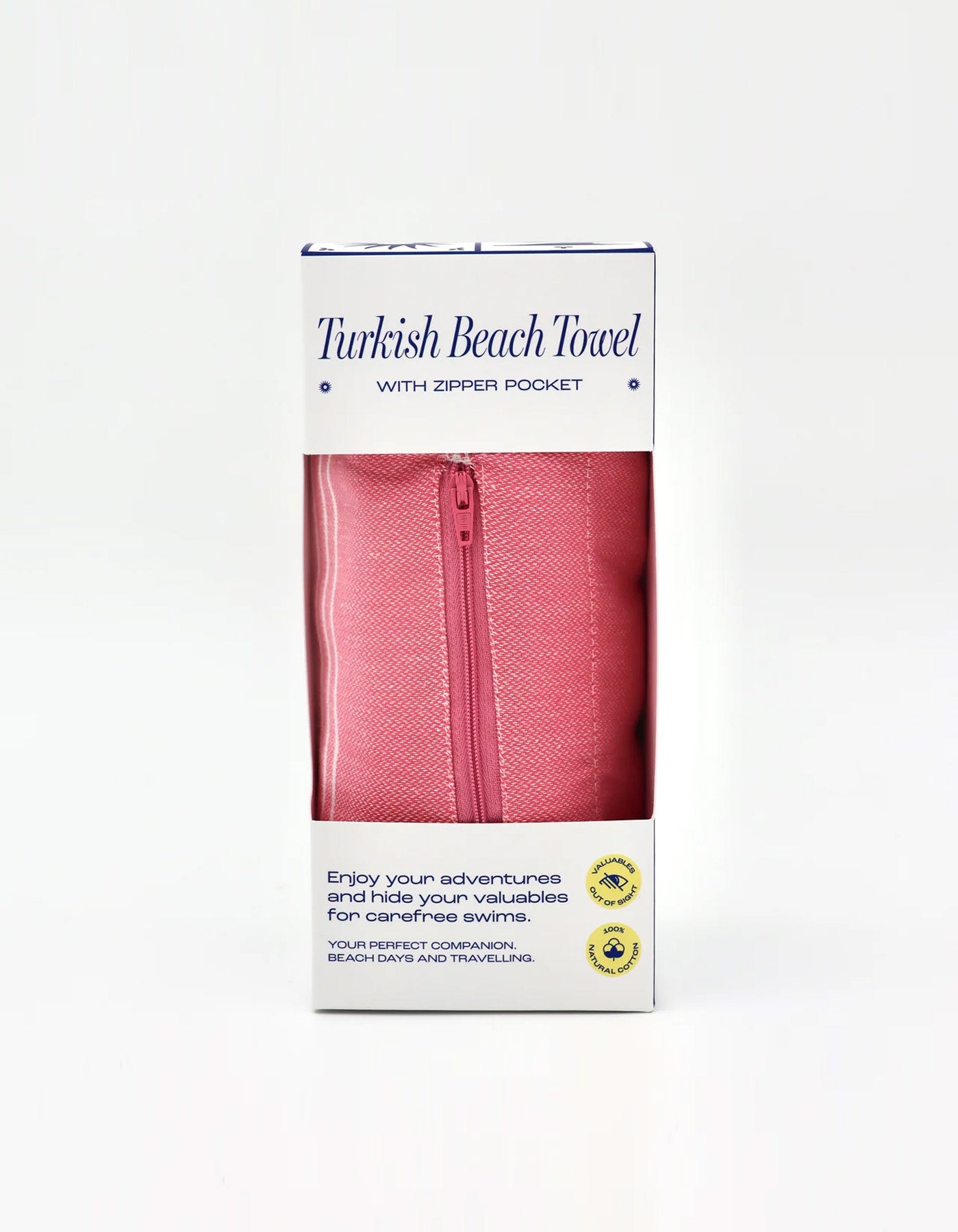 Treat & Co Turkish Beach Towel With Zipper Pocket Blossom
