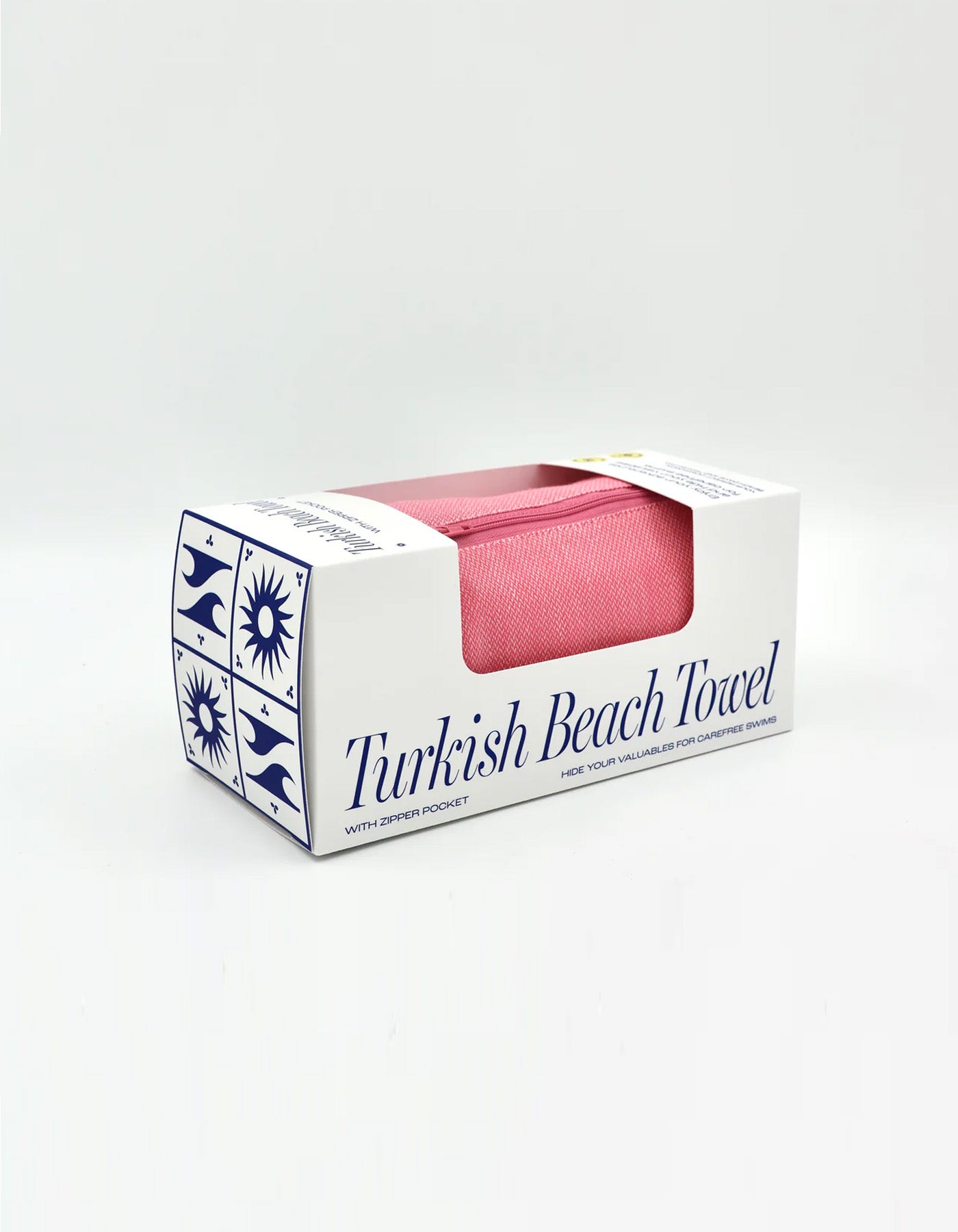 Treat & Co Turkish Beach Towel With Zipper Pocket Blossom
