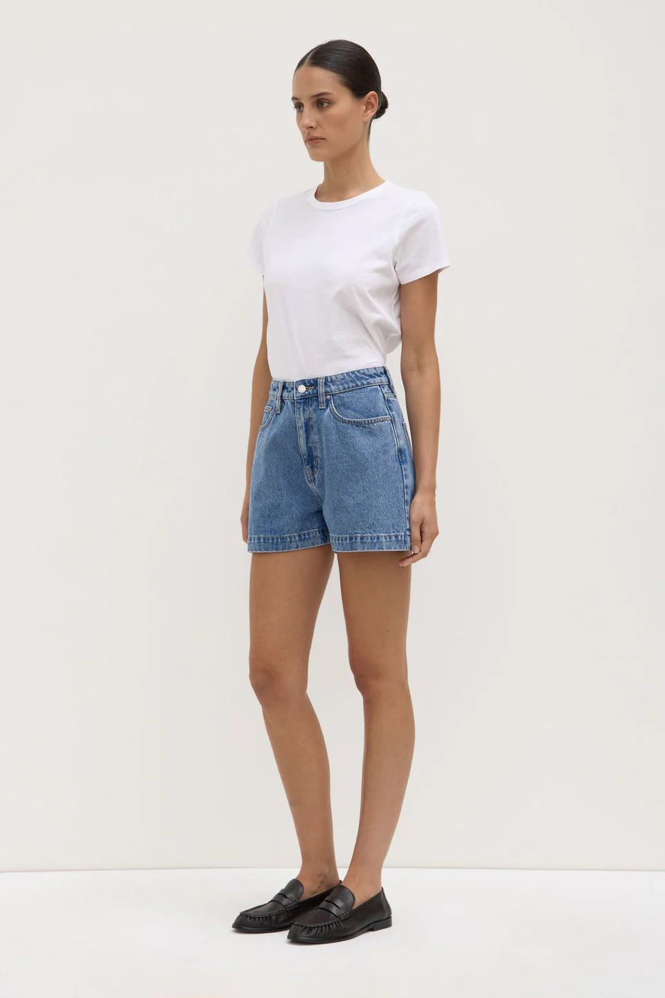 Assembly Label Boxy Denim Short Dark Stone