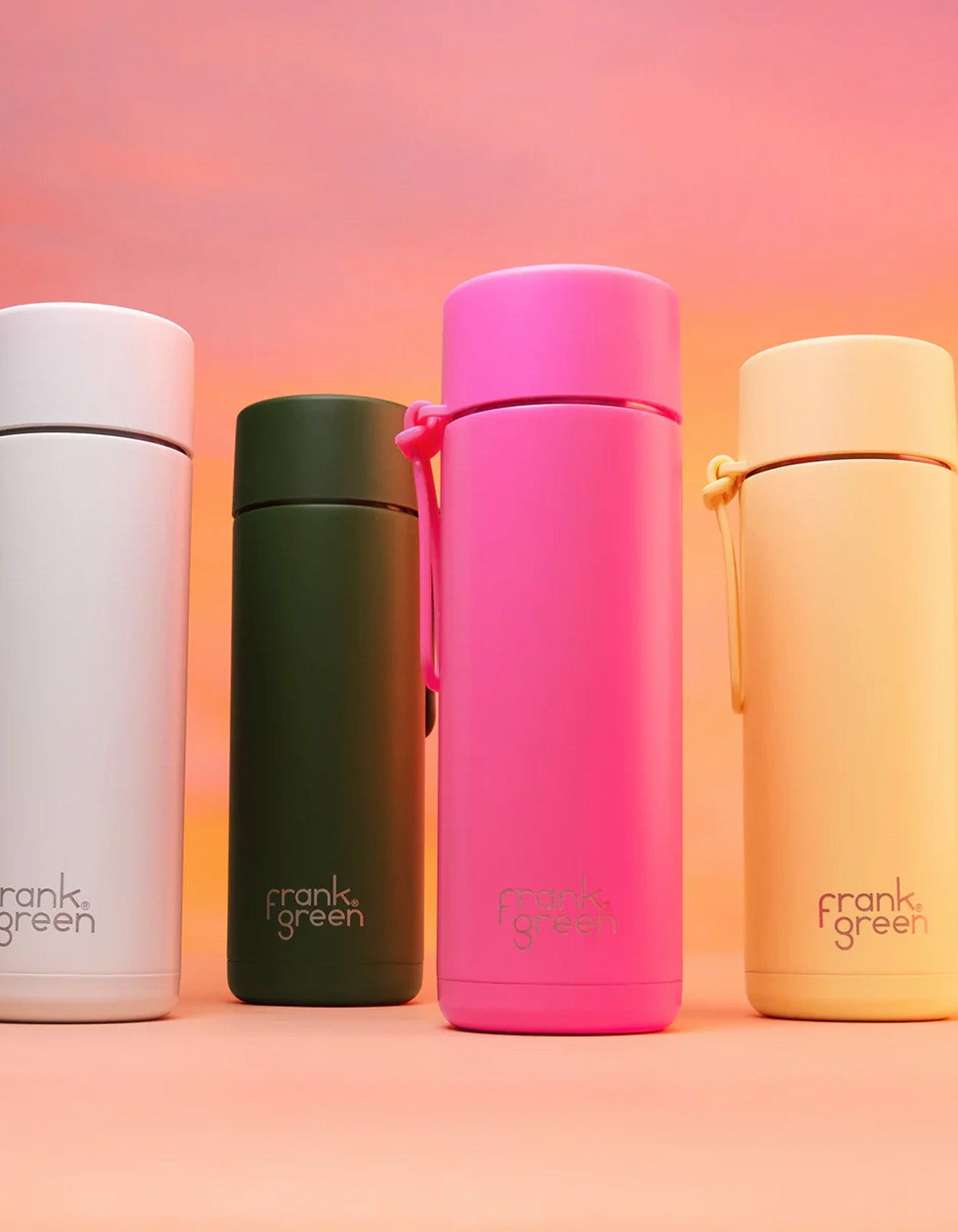 Frank Green 20 oz Stainless Steel Ceramic Reusable Bottle with Straw Lid Khaki