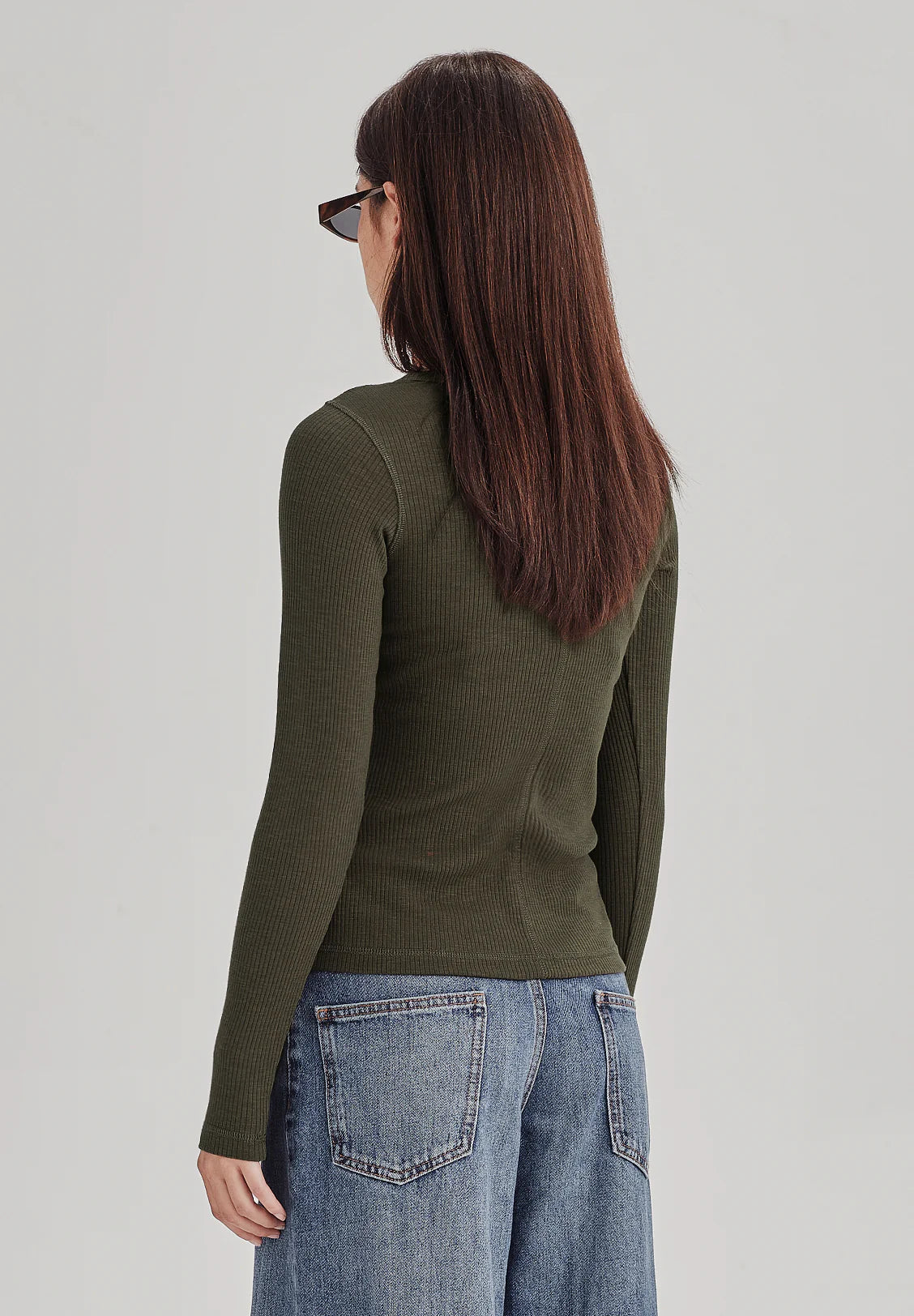 Commoners Base Rib Long Sleeve Tee Khaki