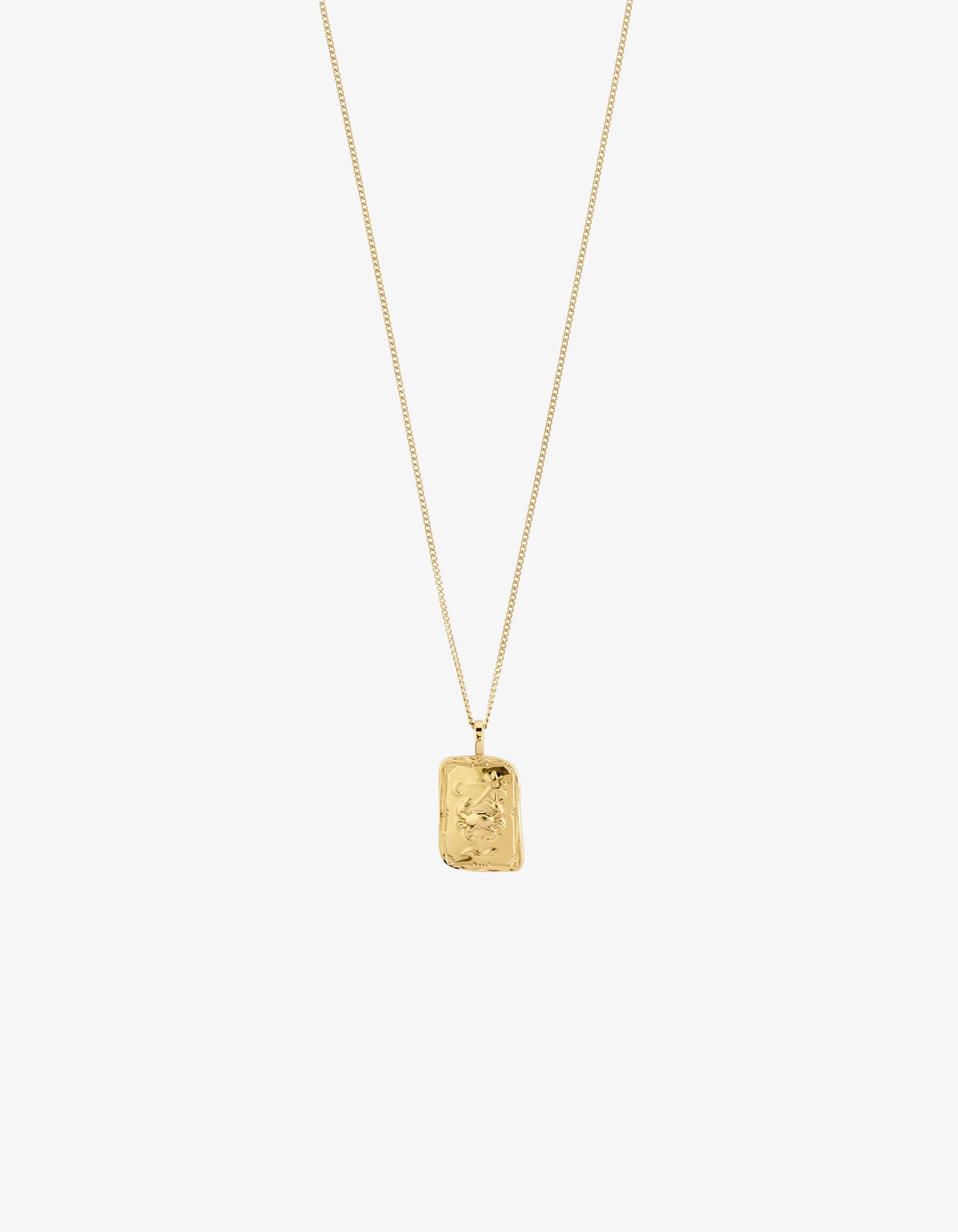 Pilgrim Rectangle Recycled Zodiac Sign Necklace - Gold Plated