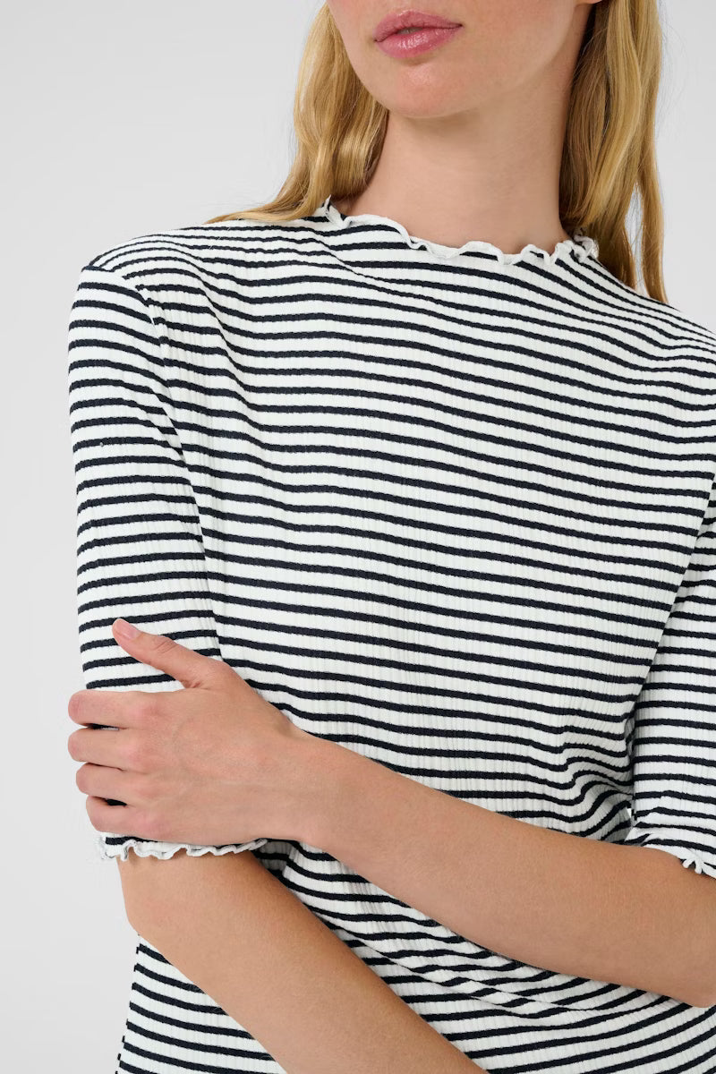 Karen By Simonsen CandaceKB Stripe SS Tee Egret/Night Sky