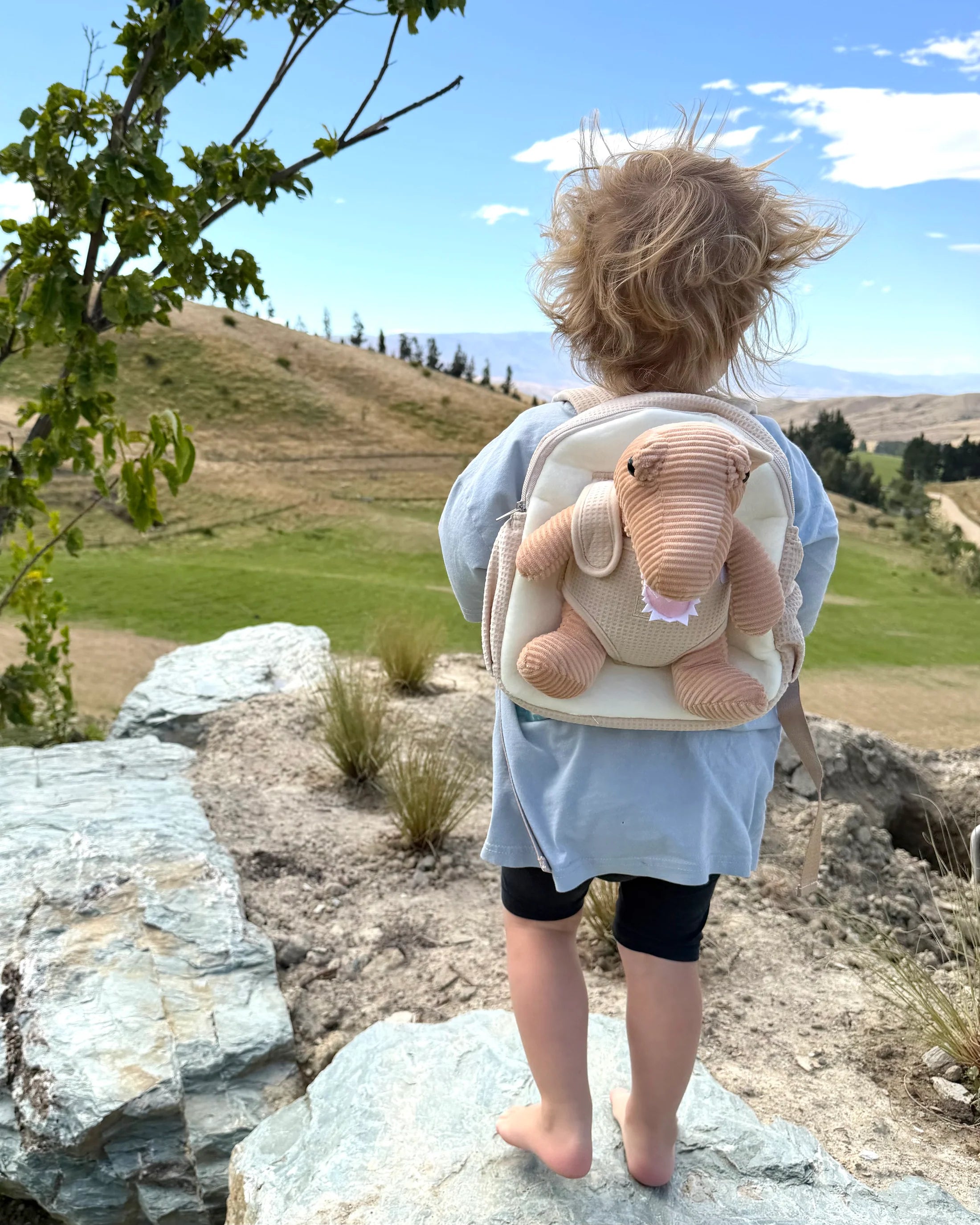 Chai Baby Beige Dinosaur Kids Backpack | Toddler Backpack