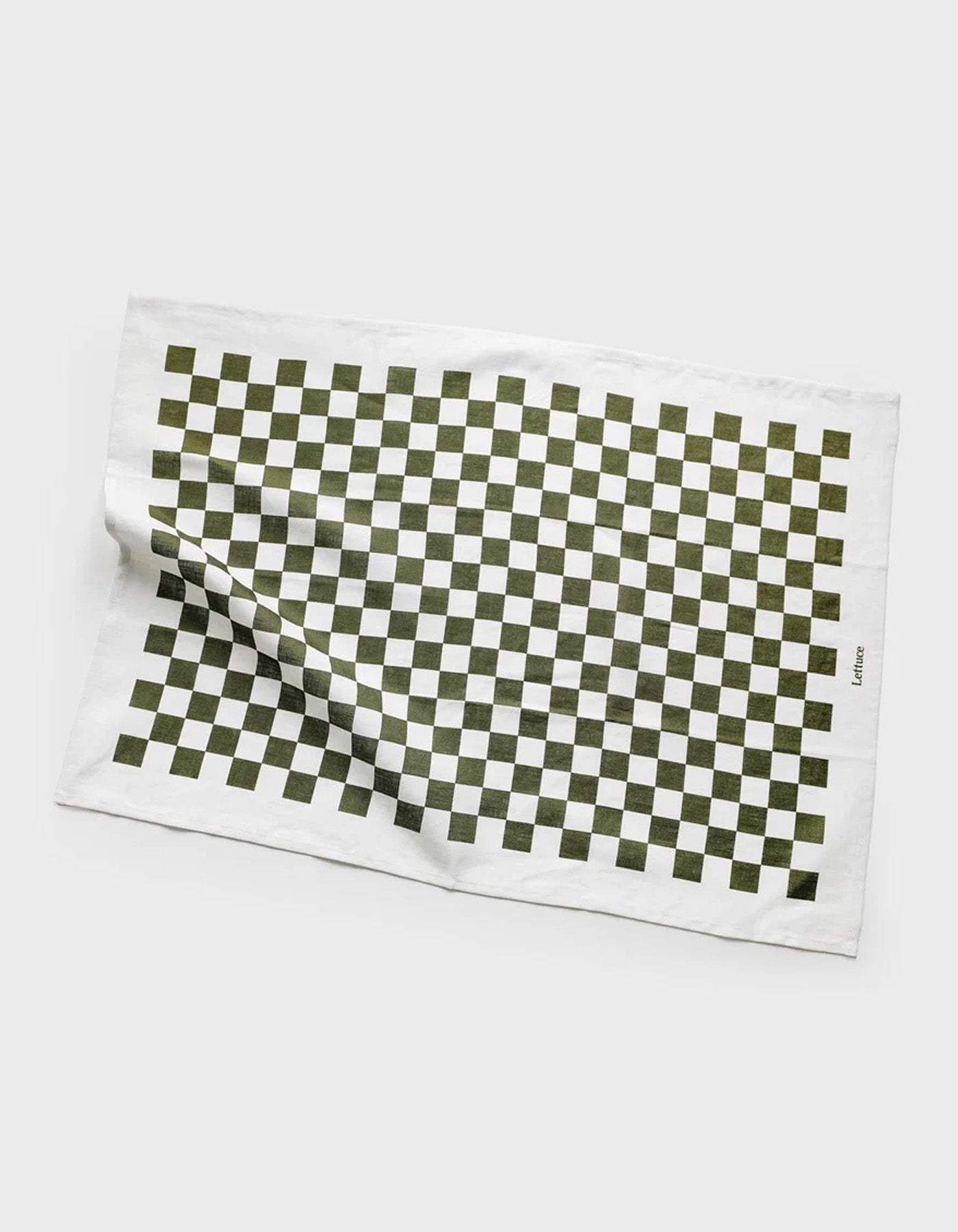 Lettuce Tea Towel Micro Checkers