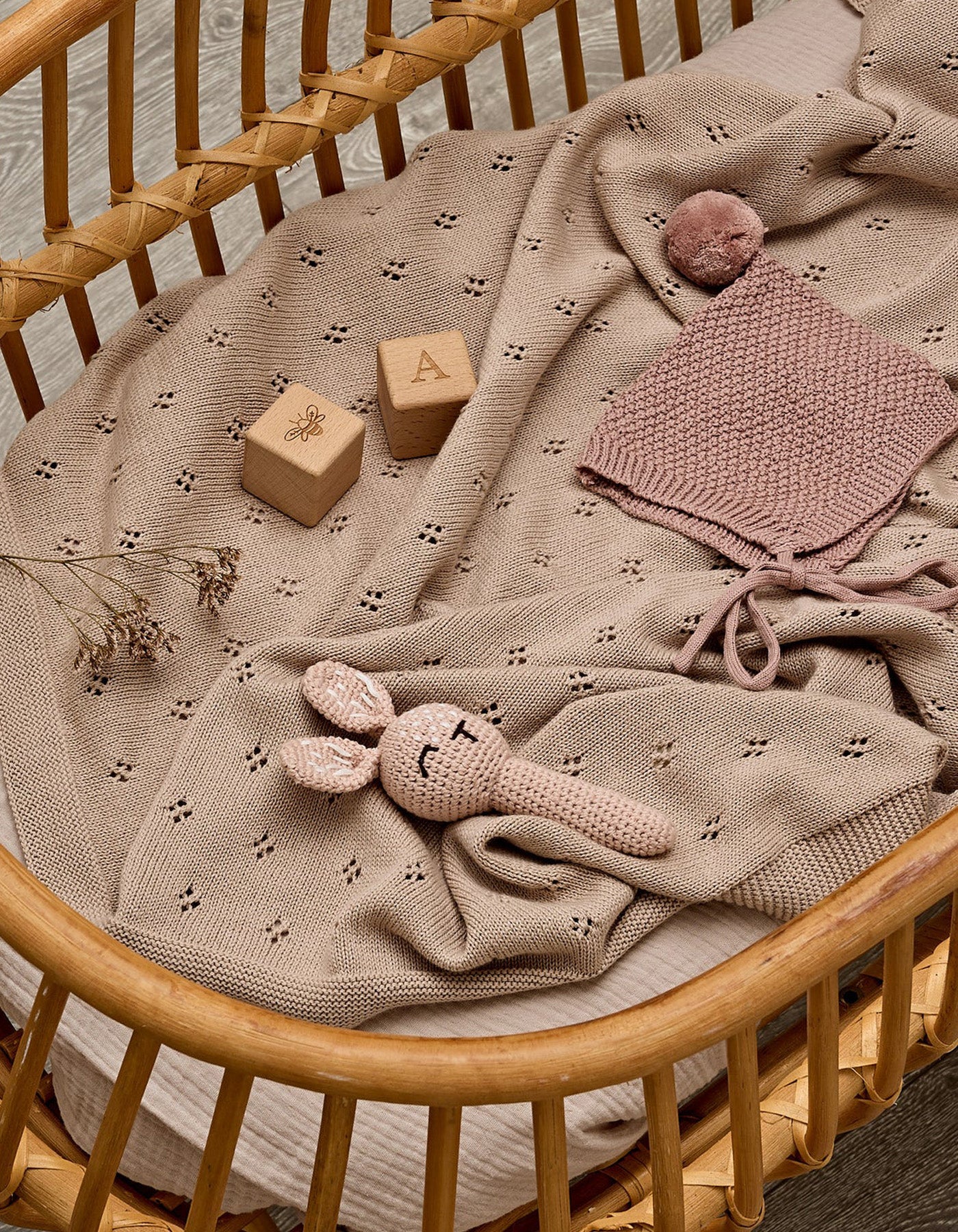 Over The Dandelions Crochet Bunny Rattle Sand