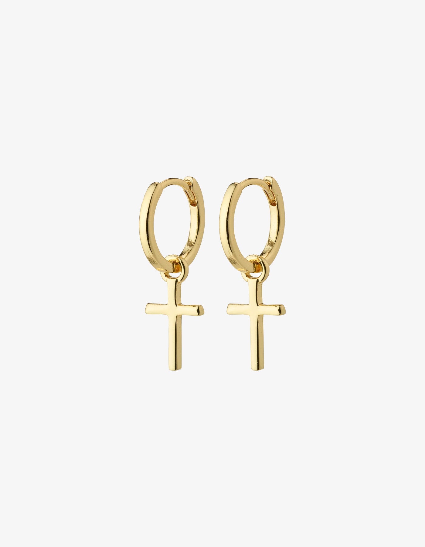 Pilgrim Daisy Recycled Cross Hoops Gold Plated