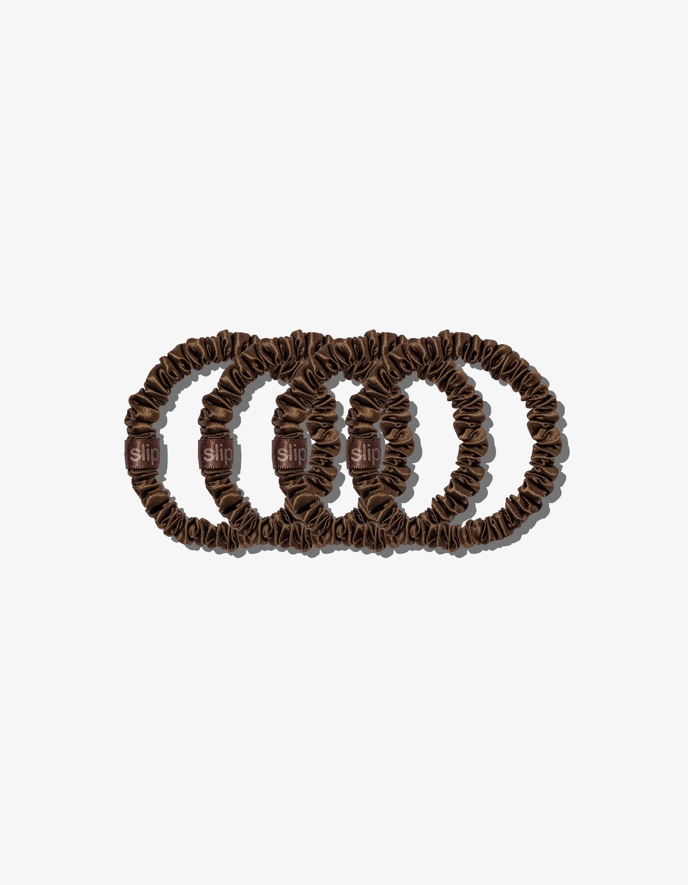 Slip Skinny Scrunchies 4 Pack Dark Brown