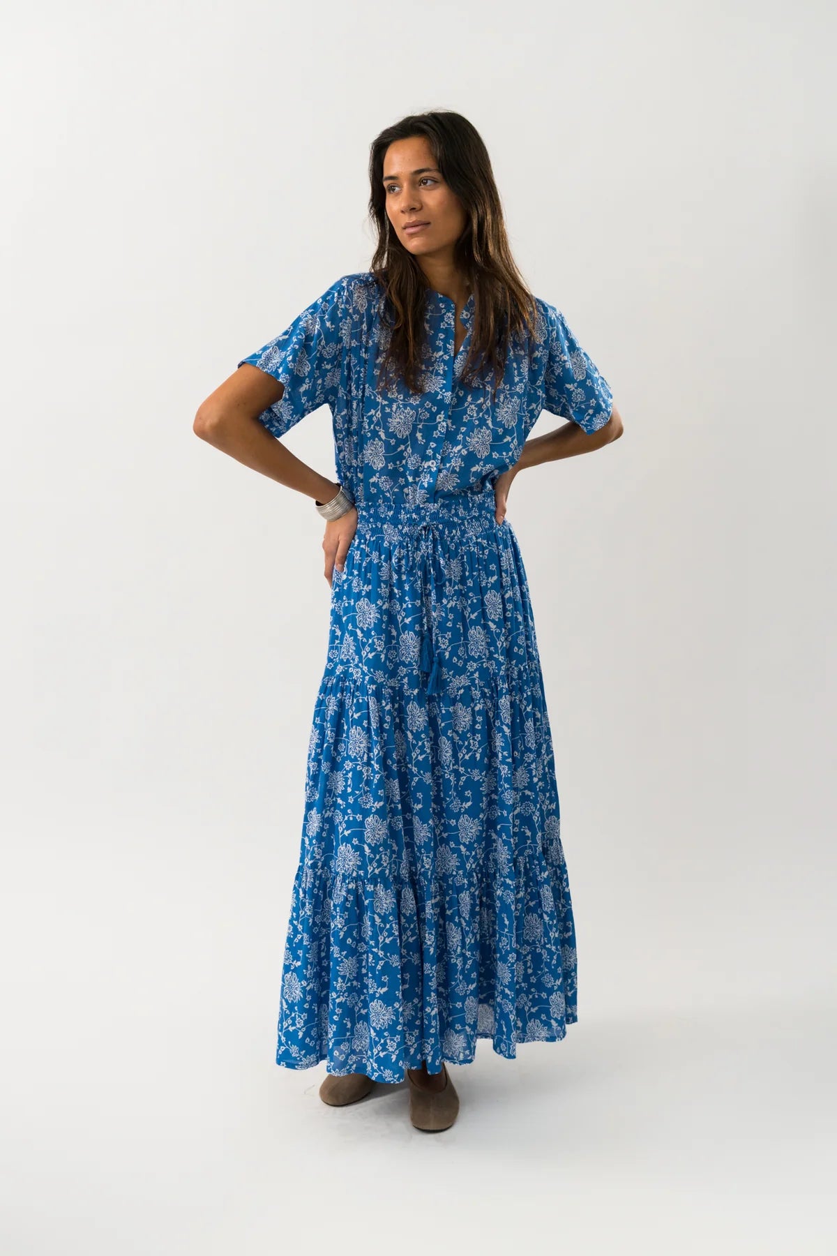 Lollys Laundry Diamond Maxi Skirt Blue