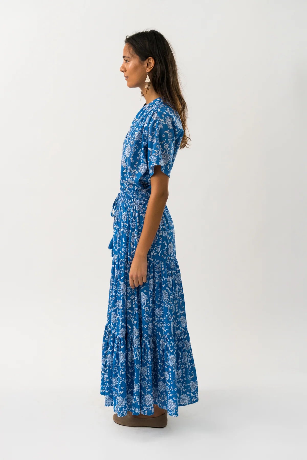 Lollys Laundry Diamond Maxi Skirt Blue