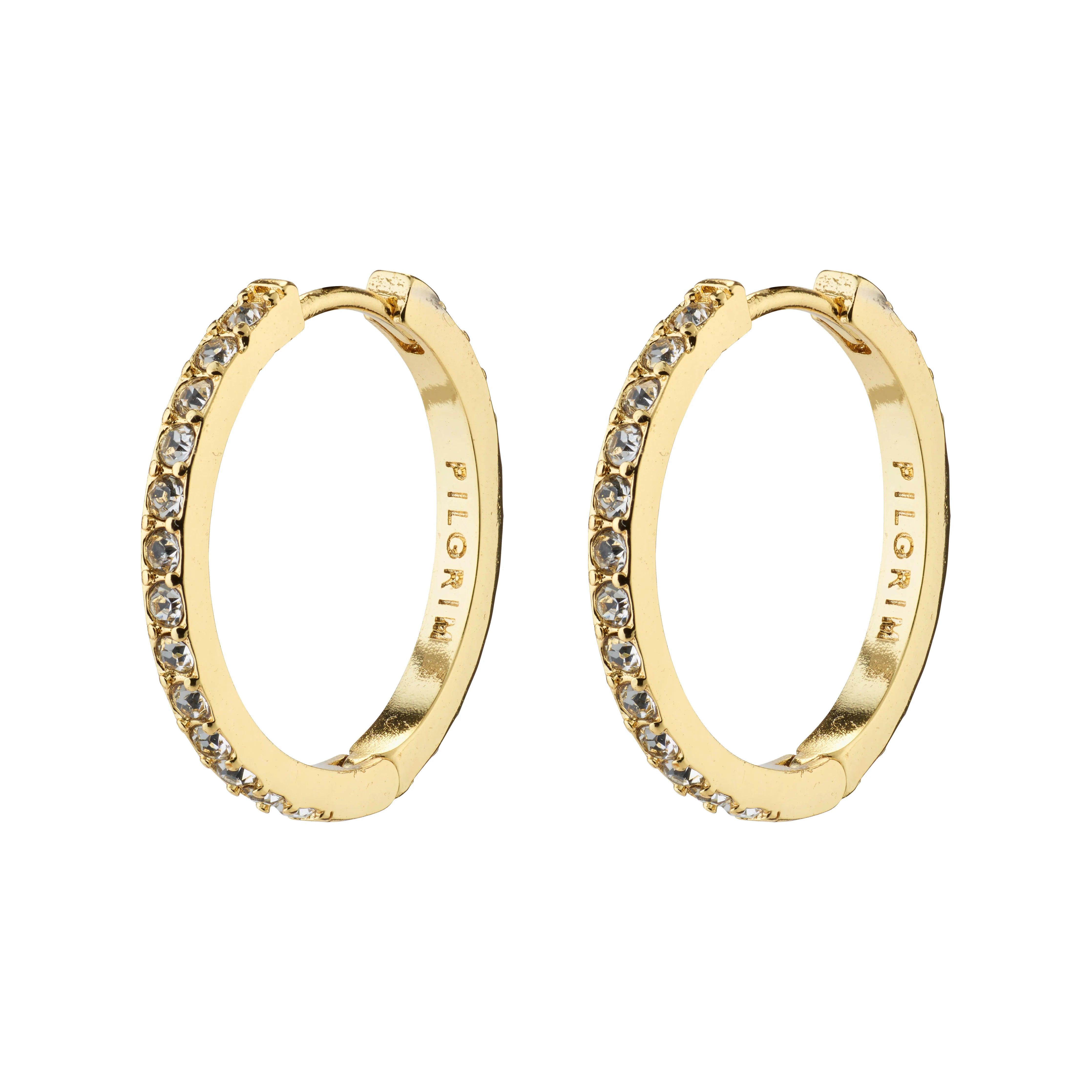 Pilgrim Ebna Medium Crystal Hoops - Gold Plated