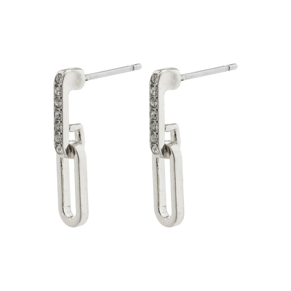 Pilgrim Elise Earrings - Silver Crystal