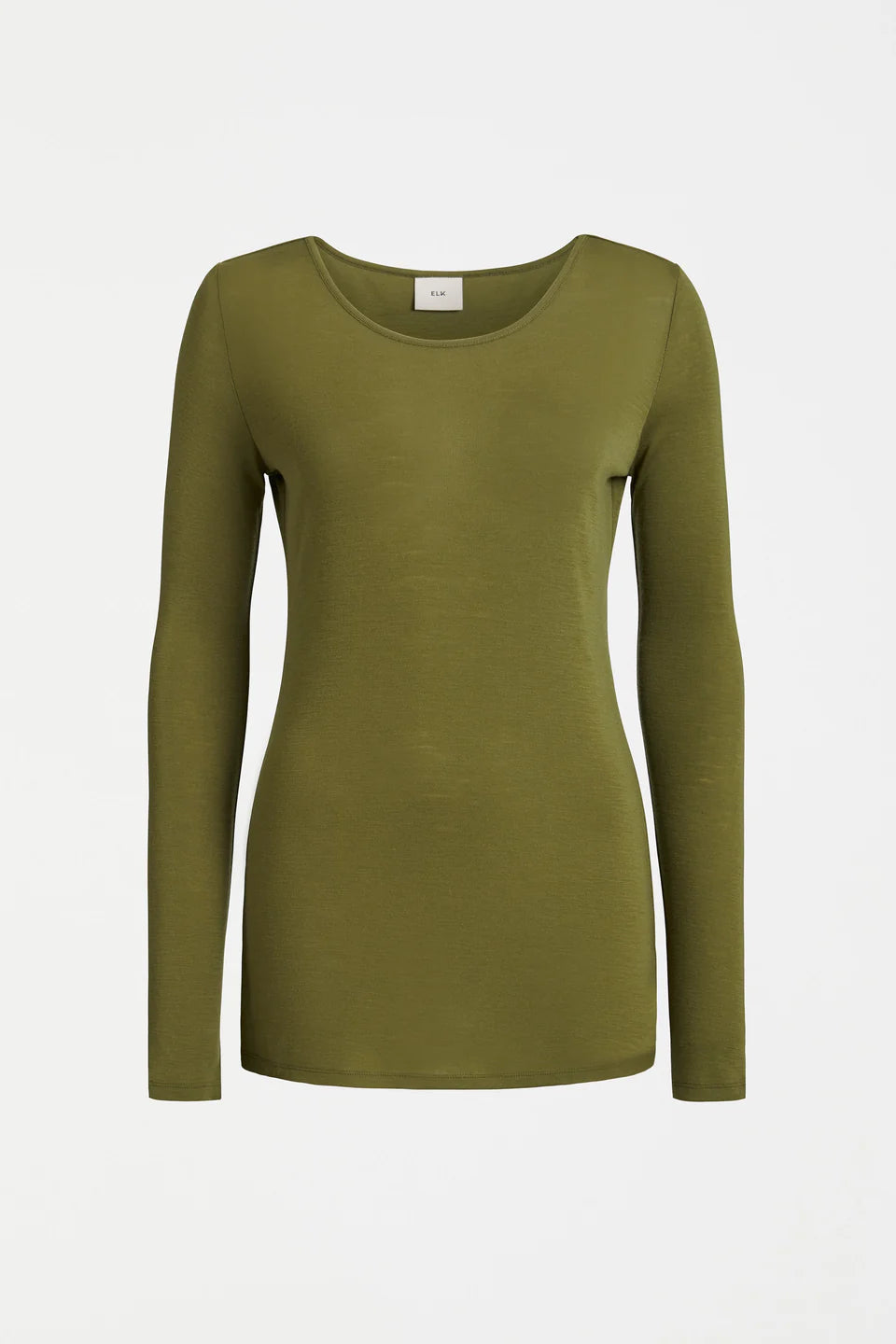 Elk Merino Long Sleeve Top Olive