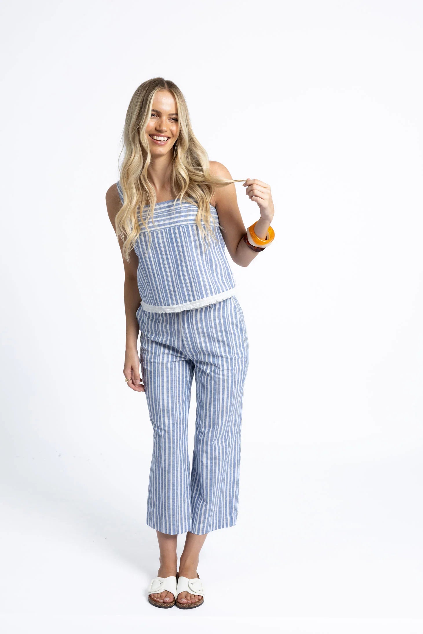 Humidity Eve Stripe Pant Blue/White
