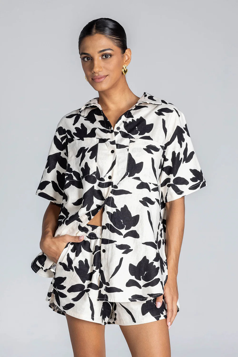 Blak Felix Shirt Ivory/Black Floral