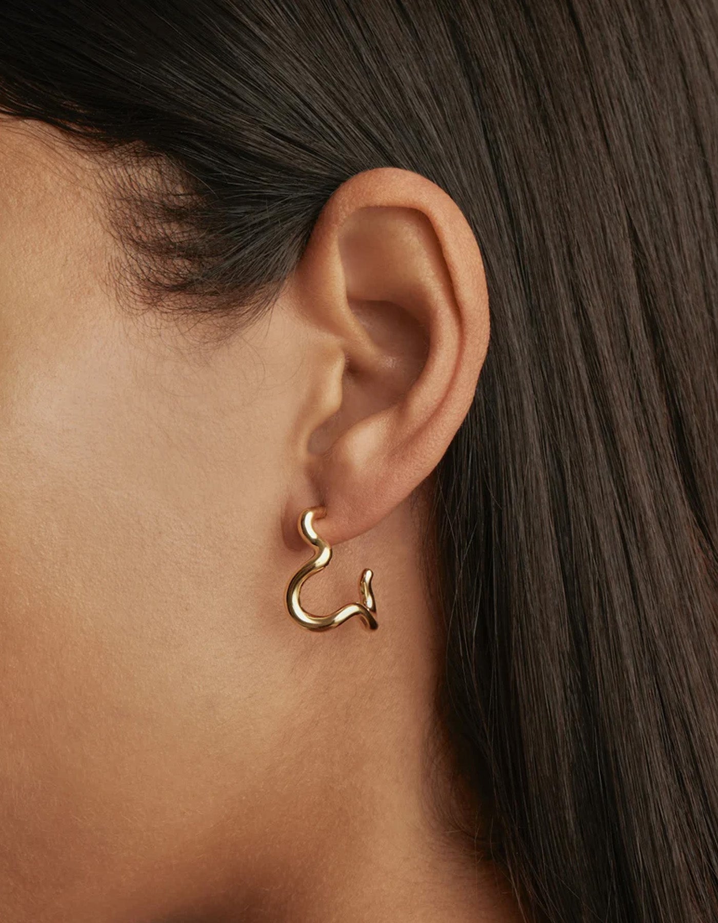 By Charlotte 18k Gold Vermeil Flow of Life Hoops